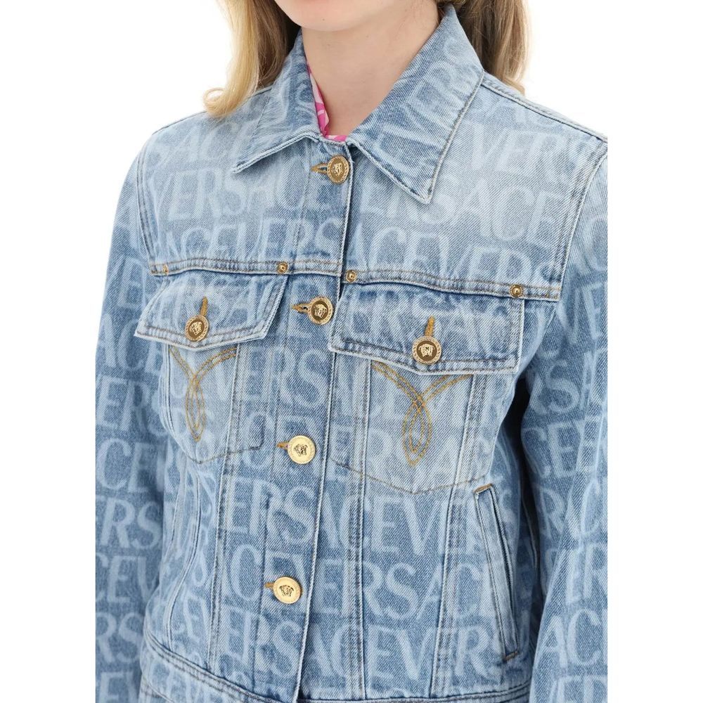 Cotton Denim Women's Jacket - Versace - Modalova