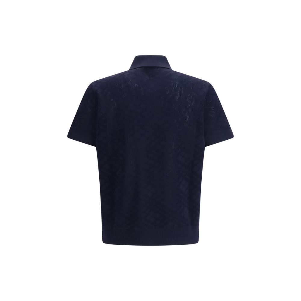 Burberry Blue Wool Polo Men's Shirt - Burberry - Modalova