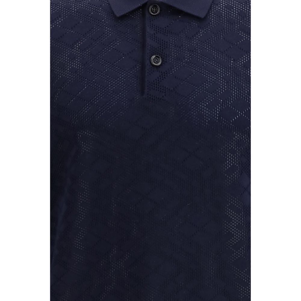 Burberry Blue Wool Polo Men's Shirt - Burberry - Modalova