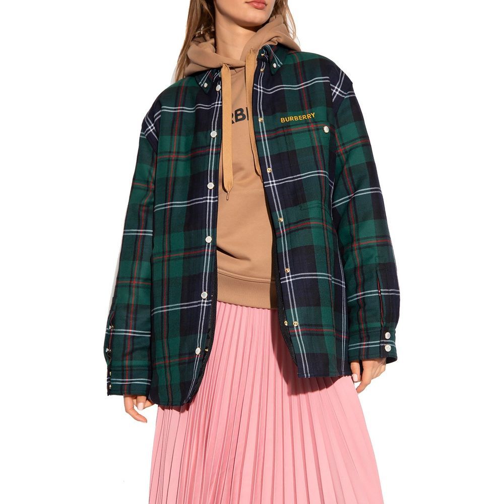 Wool Pattern Women's Shirt - Burberry - Modalova