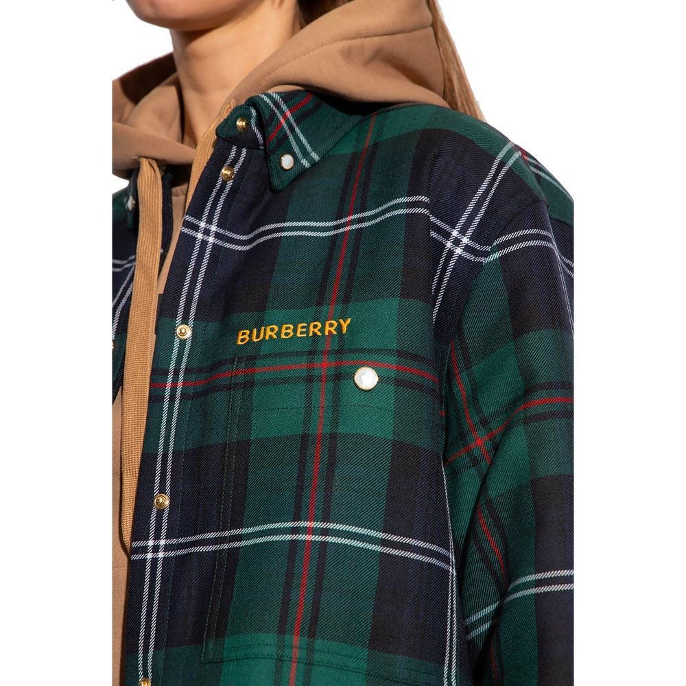 Wool Pattern Women's Shirt - Burberry - Modalova