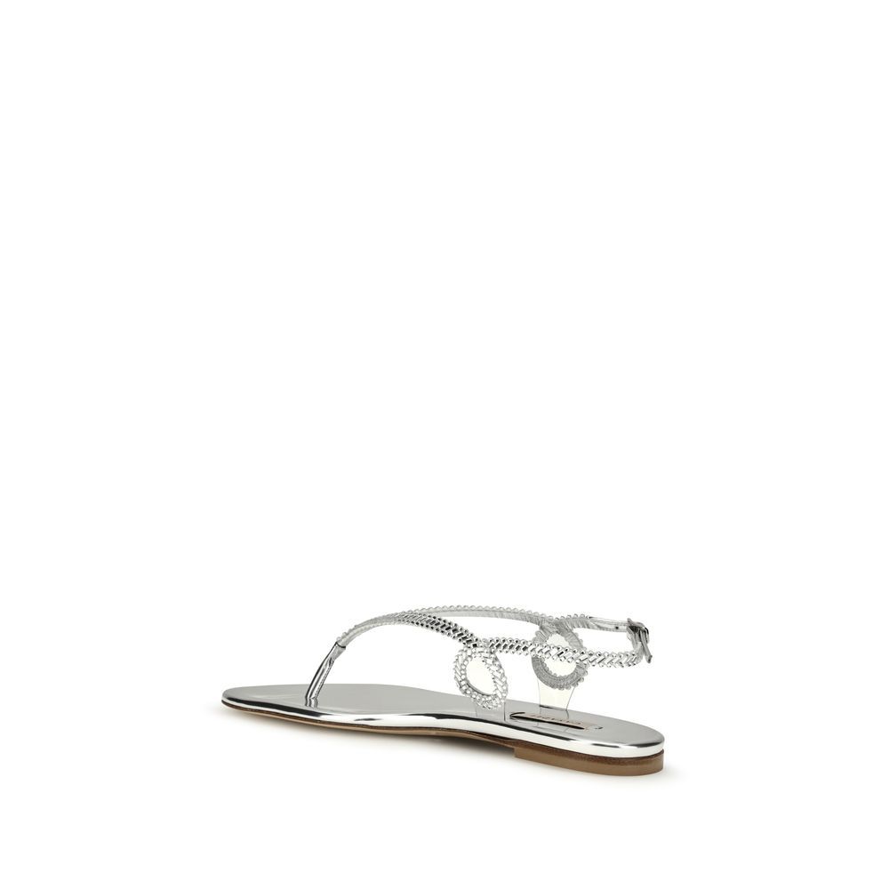Calf Leather Bos Taurus Flat Women's Sandals - Casadei - Modalova