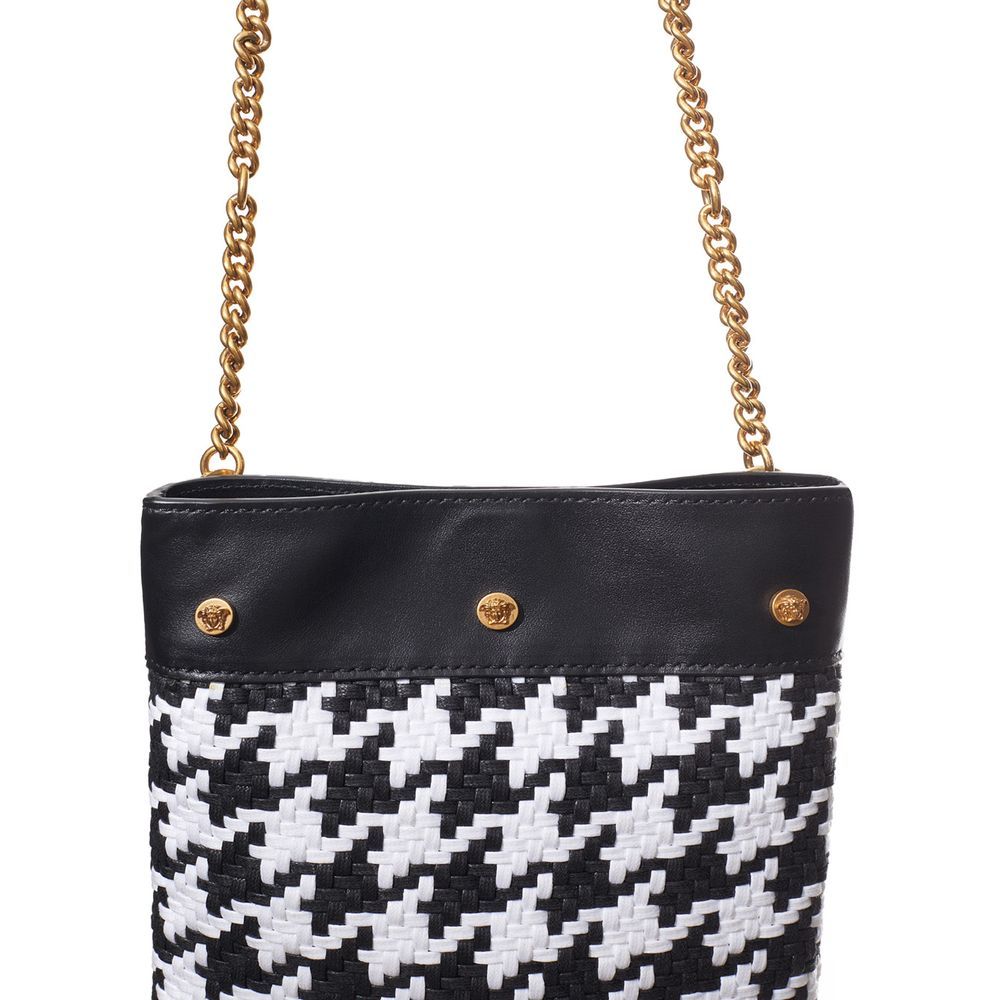 Leather And Textile Shoulder Women's Bag - Versace - Modalova