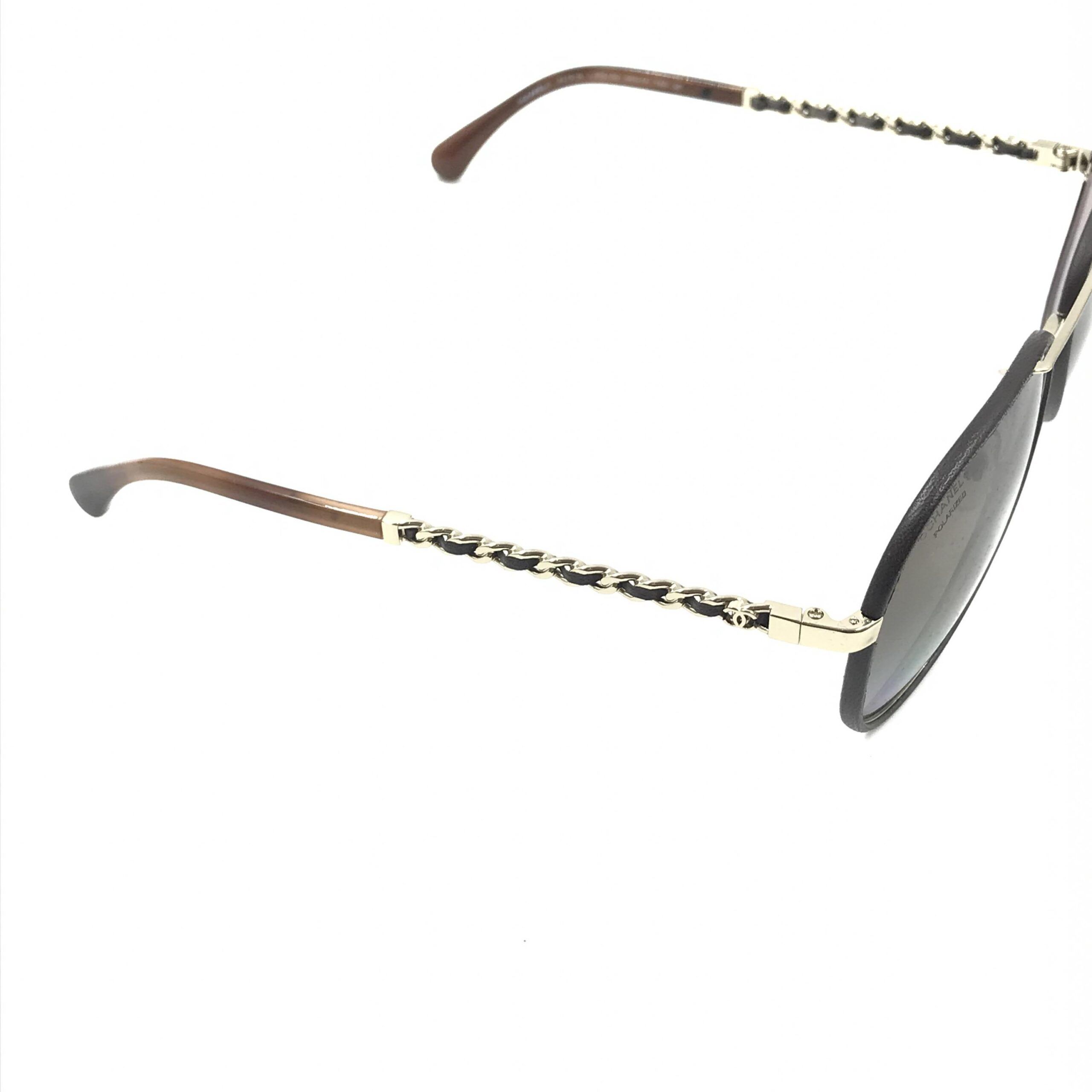 Gold And Polarized Aviator Women's Sunglasses (Pre-Owned) - Chanel - Modalova