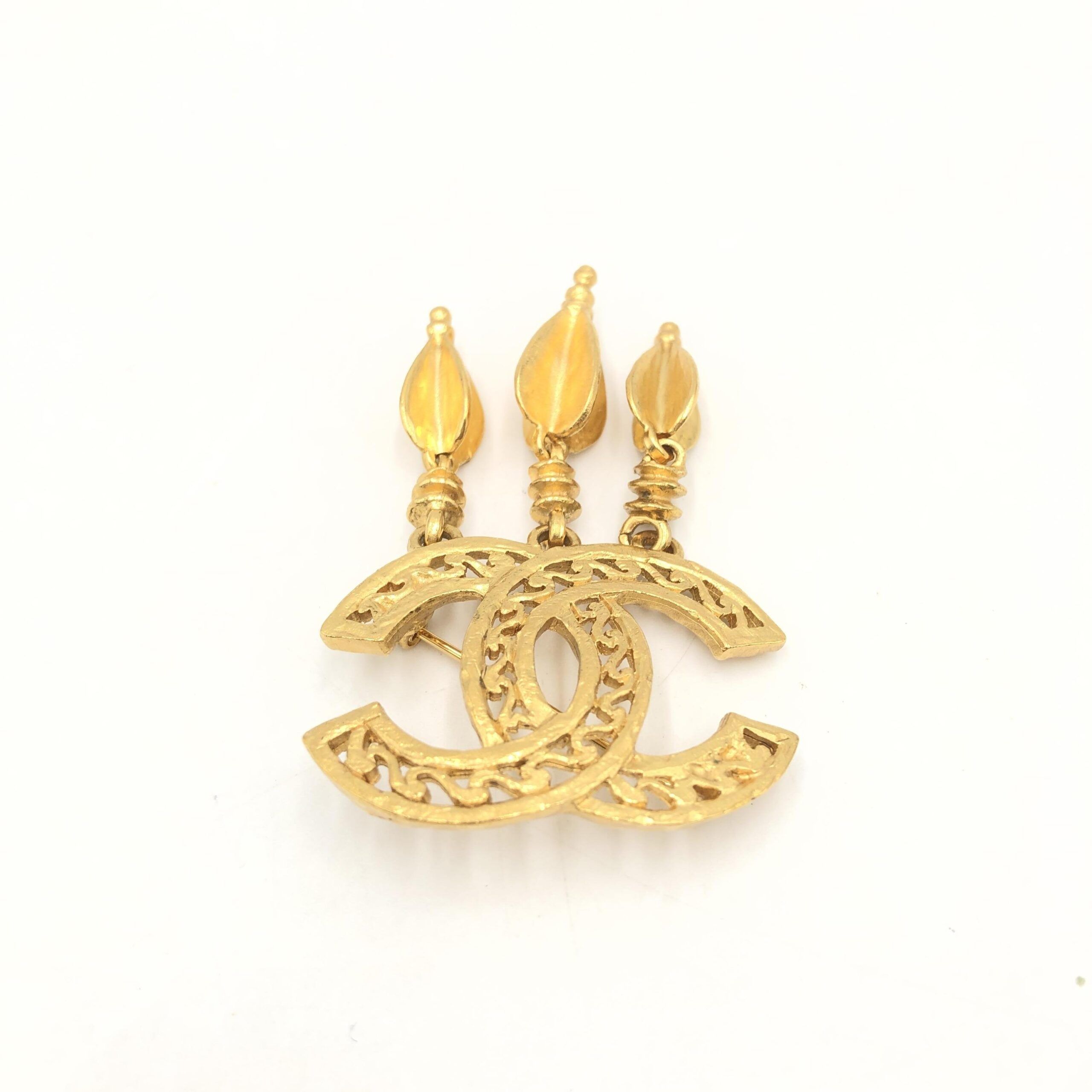Plated CC Logo Women's Brooch (Pre-Owned) - Chanel - Modalova