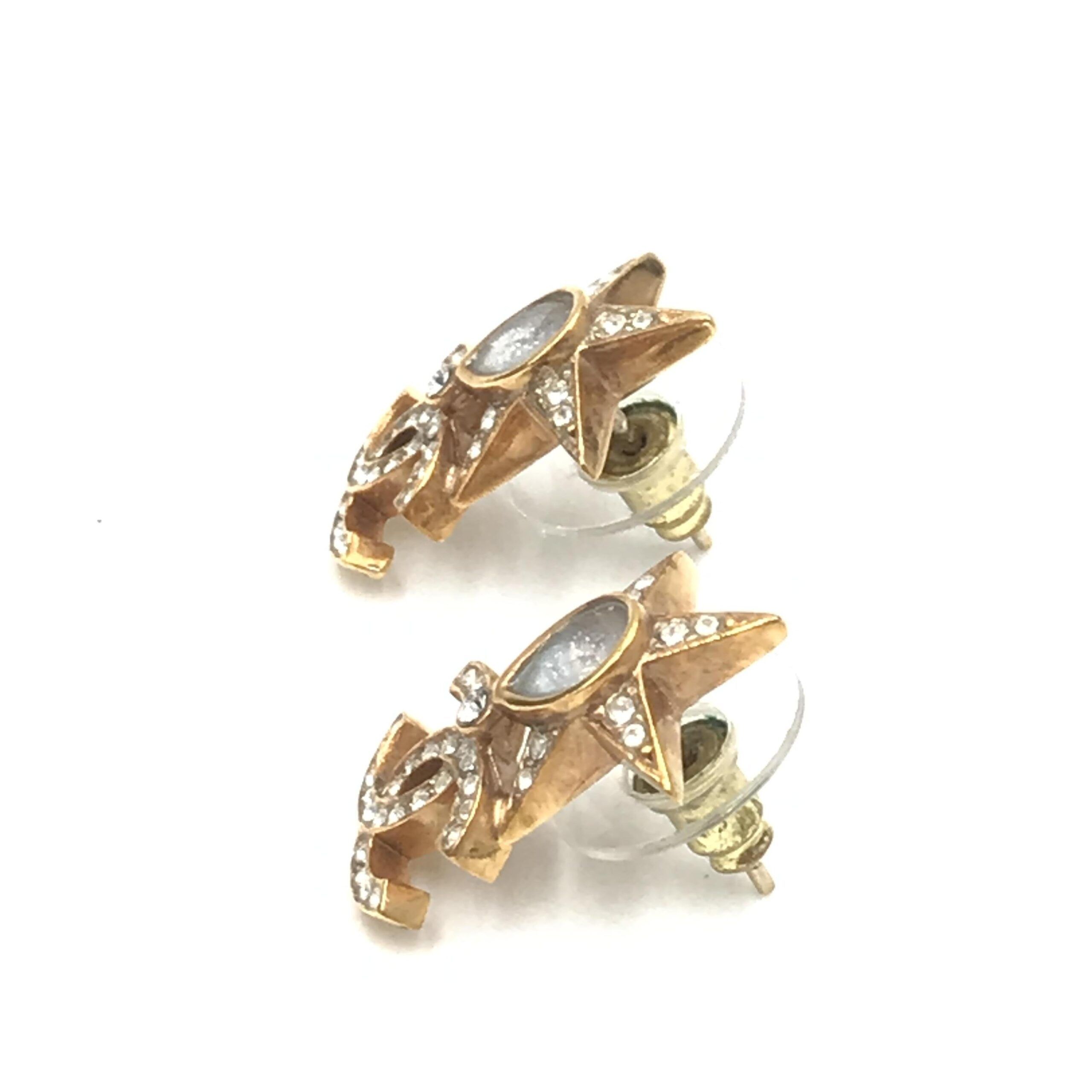 Plated Star Coco Mark Earrings With Women's Rhinestones (Pre-Owned) - Chanel - Modalova