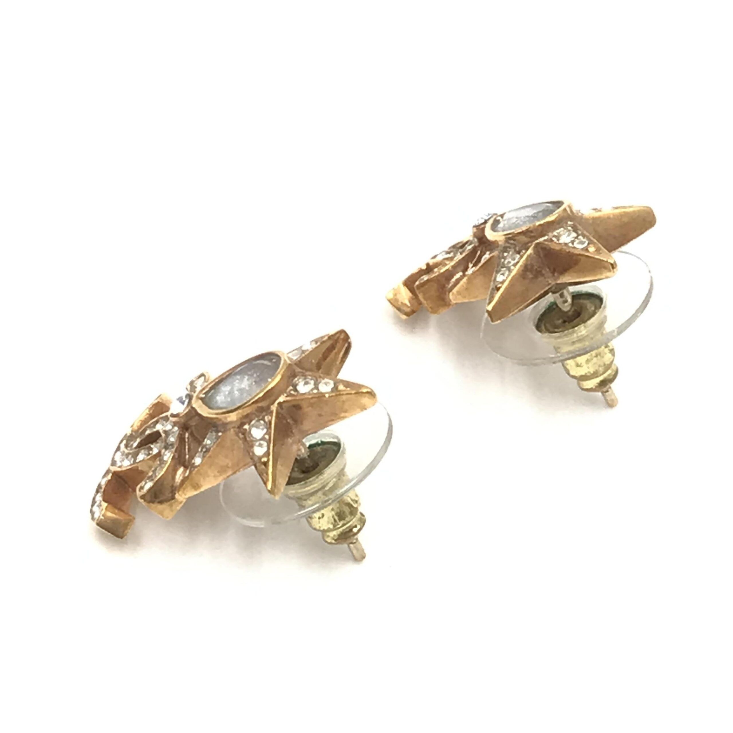 Plated Star Coco Mark Earrings With Women's Rhinestones (Pre-Owned) - Chanel - Modalova