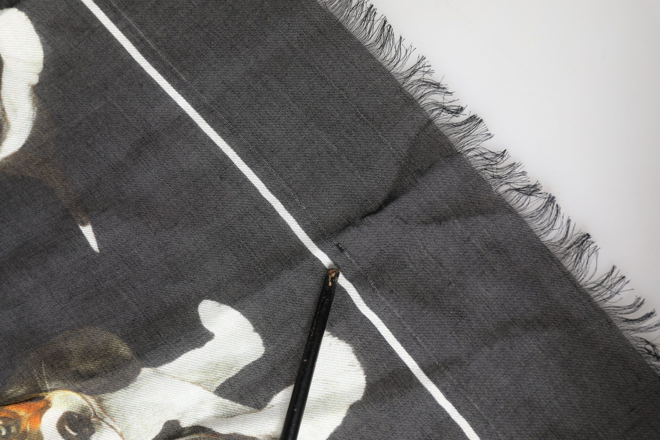 Modal Wool Dog Print Fringed 178cm x 64cm Men's Scarf (Pre-Owned) - Dolce & Gabbana - Modalova