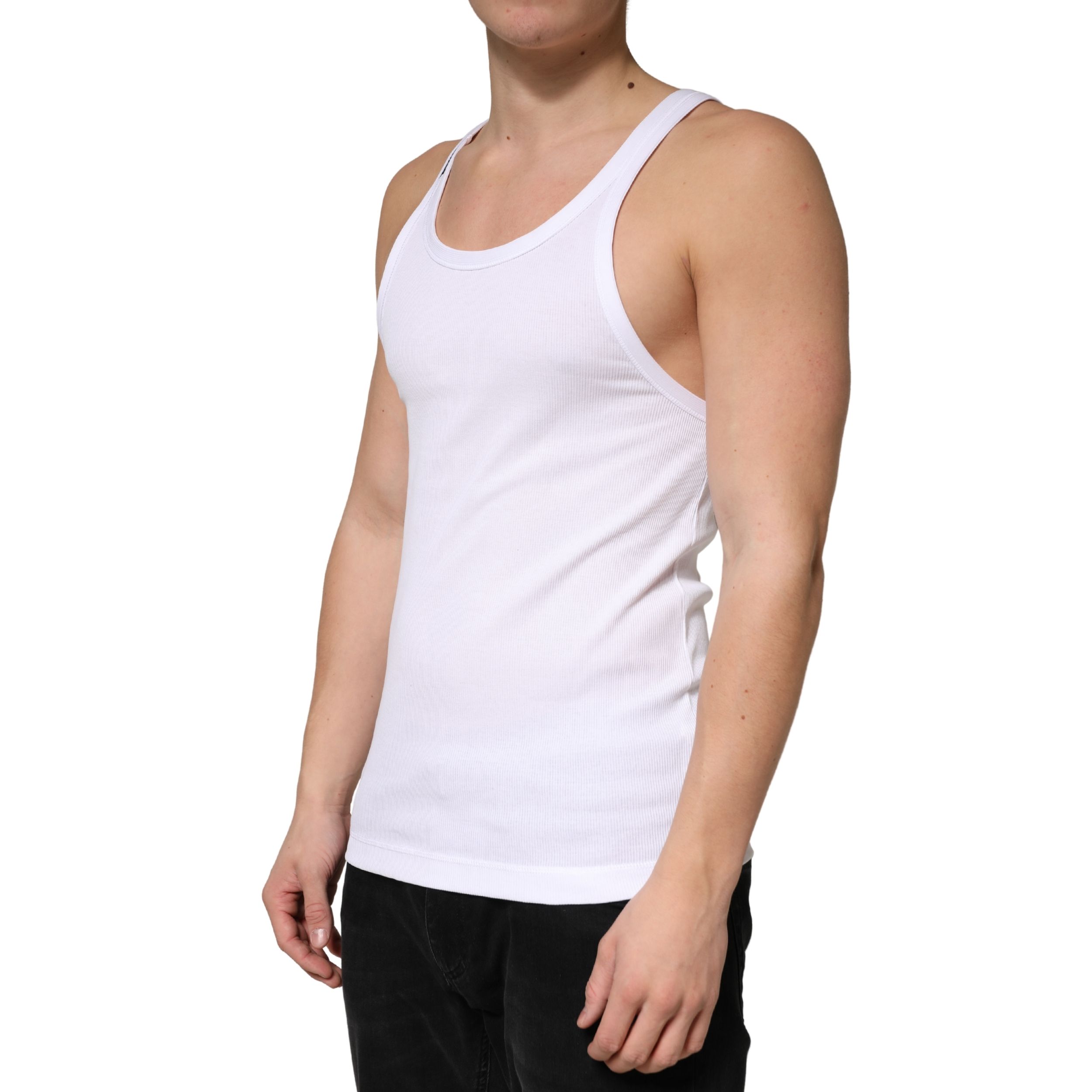 Ribbed Cotton Sleeveless Tank Top Men's T-shirt - Dolce & Gabbana - Modalova