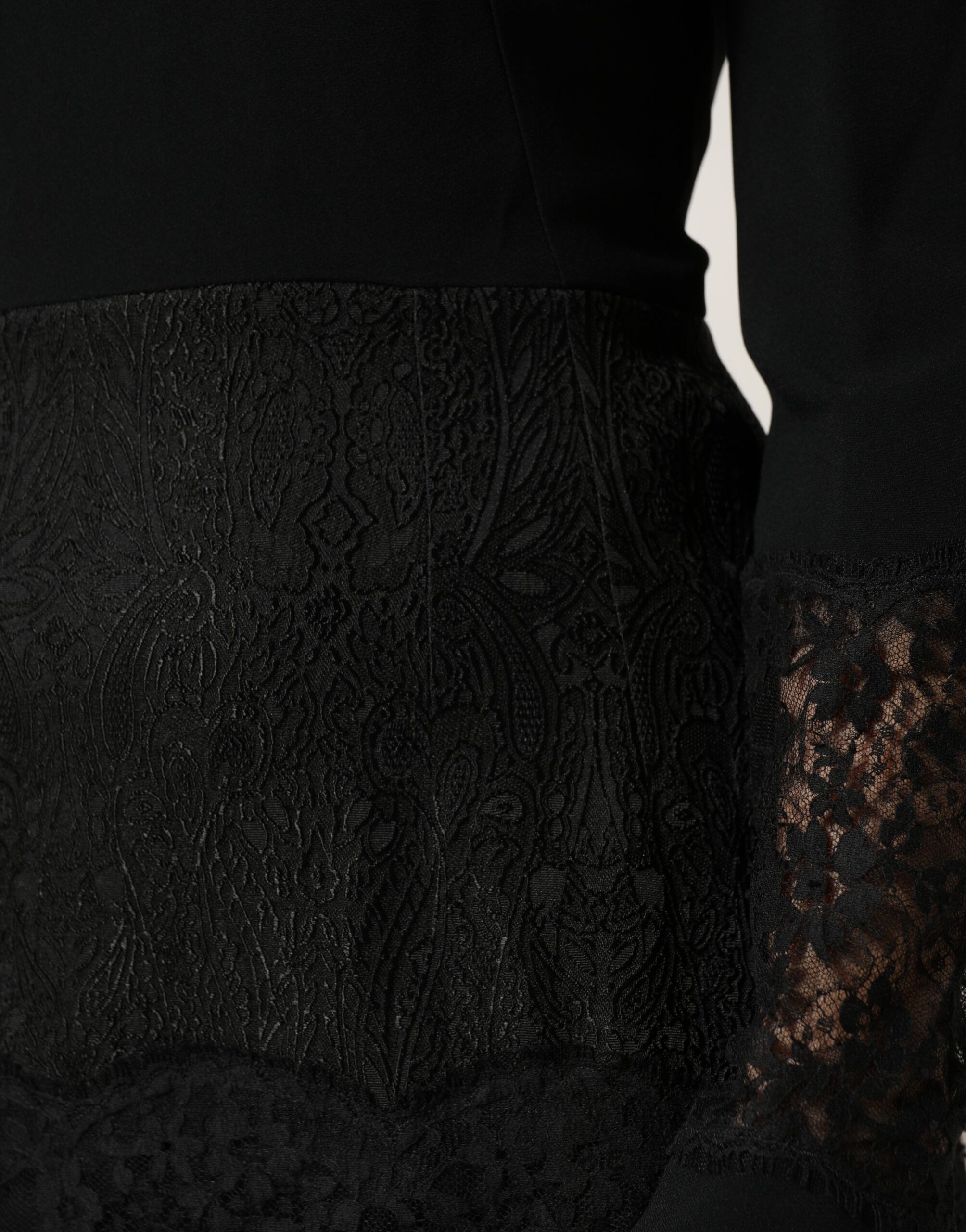 Lace Sheer Panel Midi Long Sleeve Women's Dress - Dolce & Gabbana - Modalova