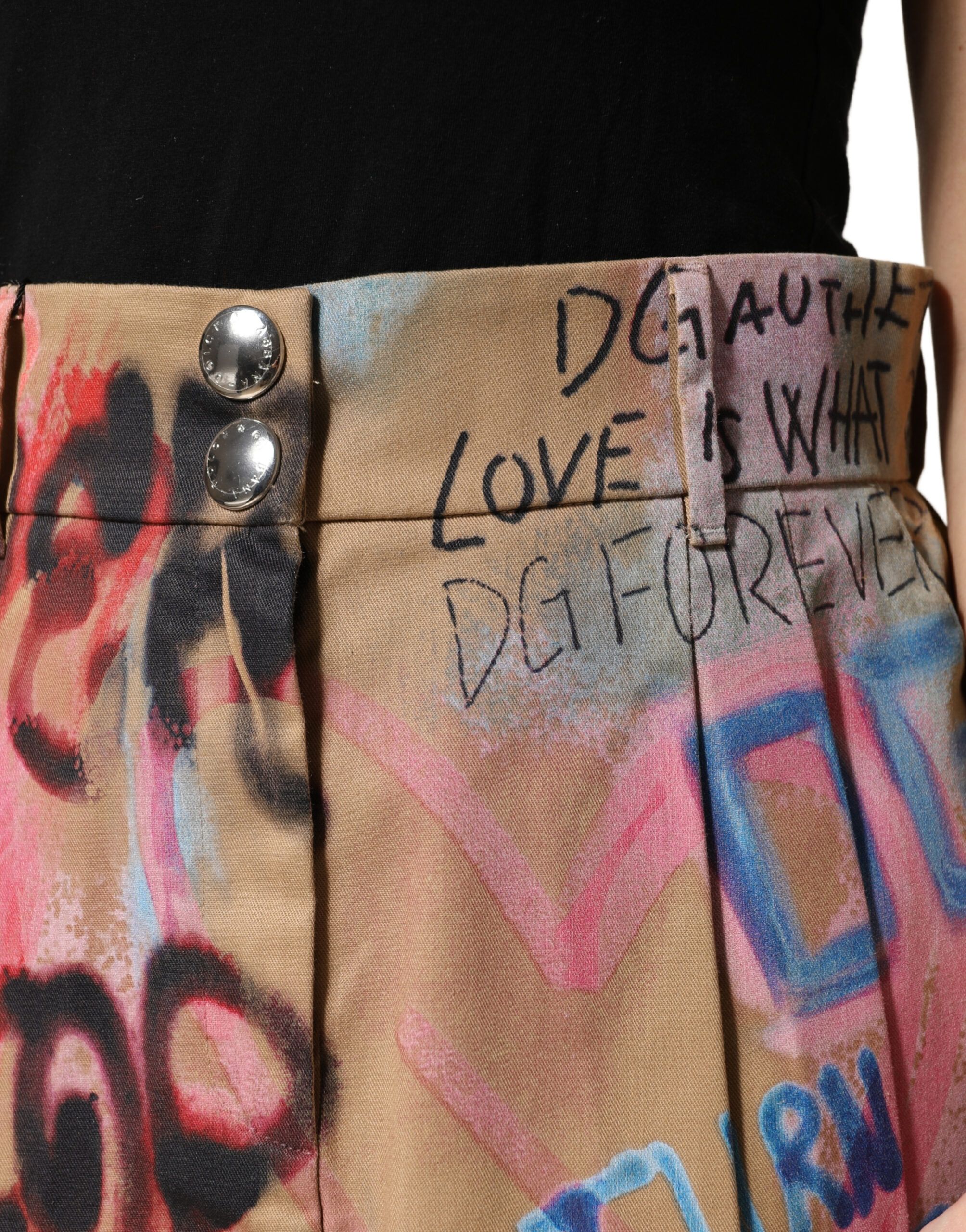 Graffiti Print Cotton Blend Mini Women's Skirt - Dolce & Gabbana - Modalova