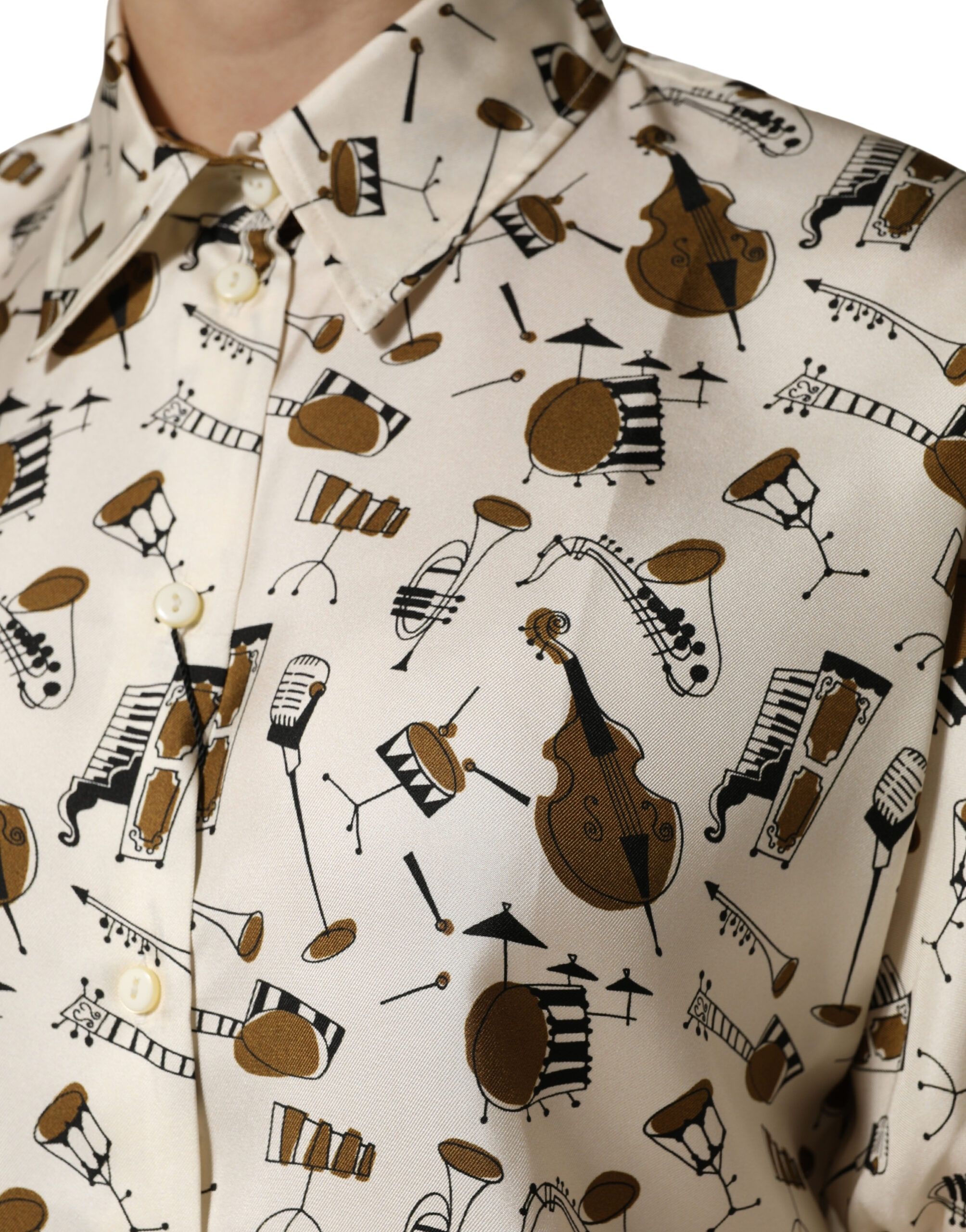 Musical Instrument Print Short Sleeve Women's Top - Dolce & Gabbana - Modalova
