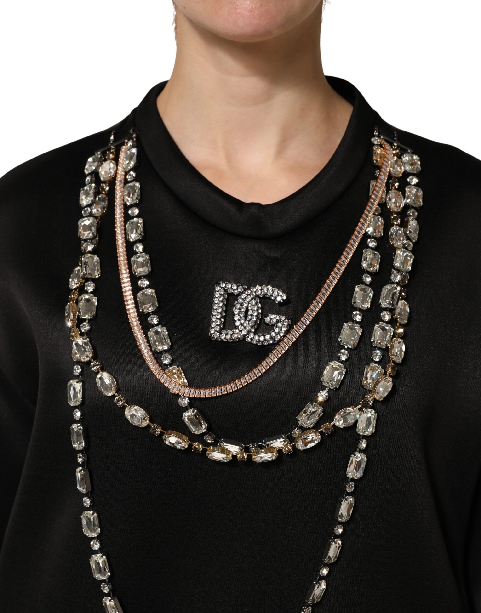 Embellished Logo Crystal Sweatshirt Women's Top (Pre-Owned) - Dolce & Gabbana - Modalova