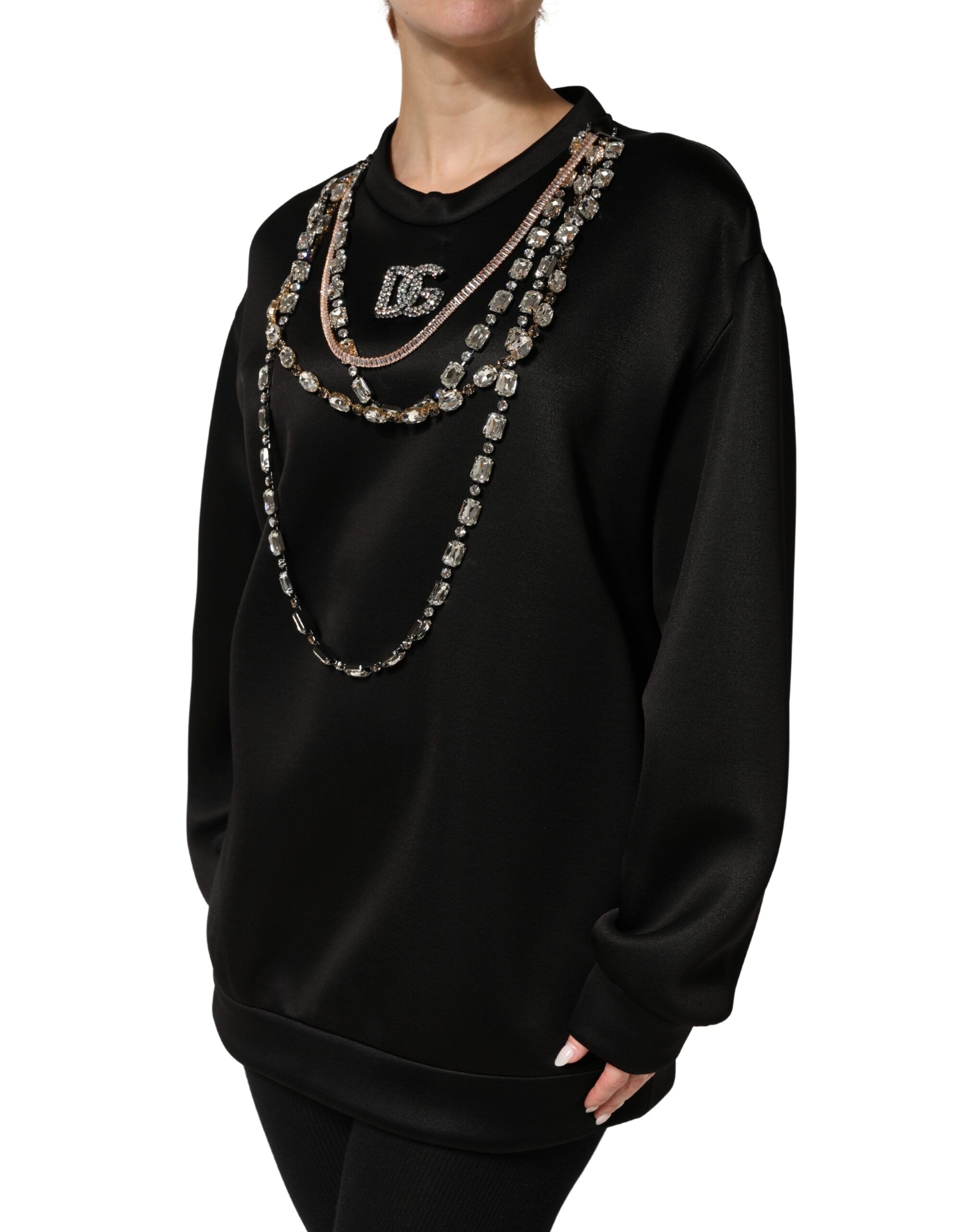 Embellished Logo Crystal Sweatshirt Women's Top (Pre-Owned) - Dolce & Gabbana - Modalova