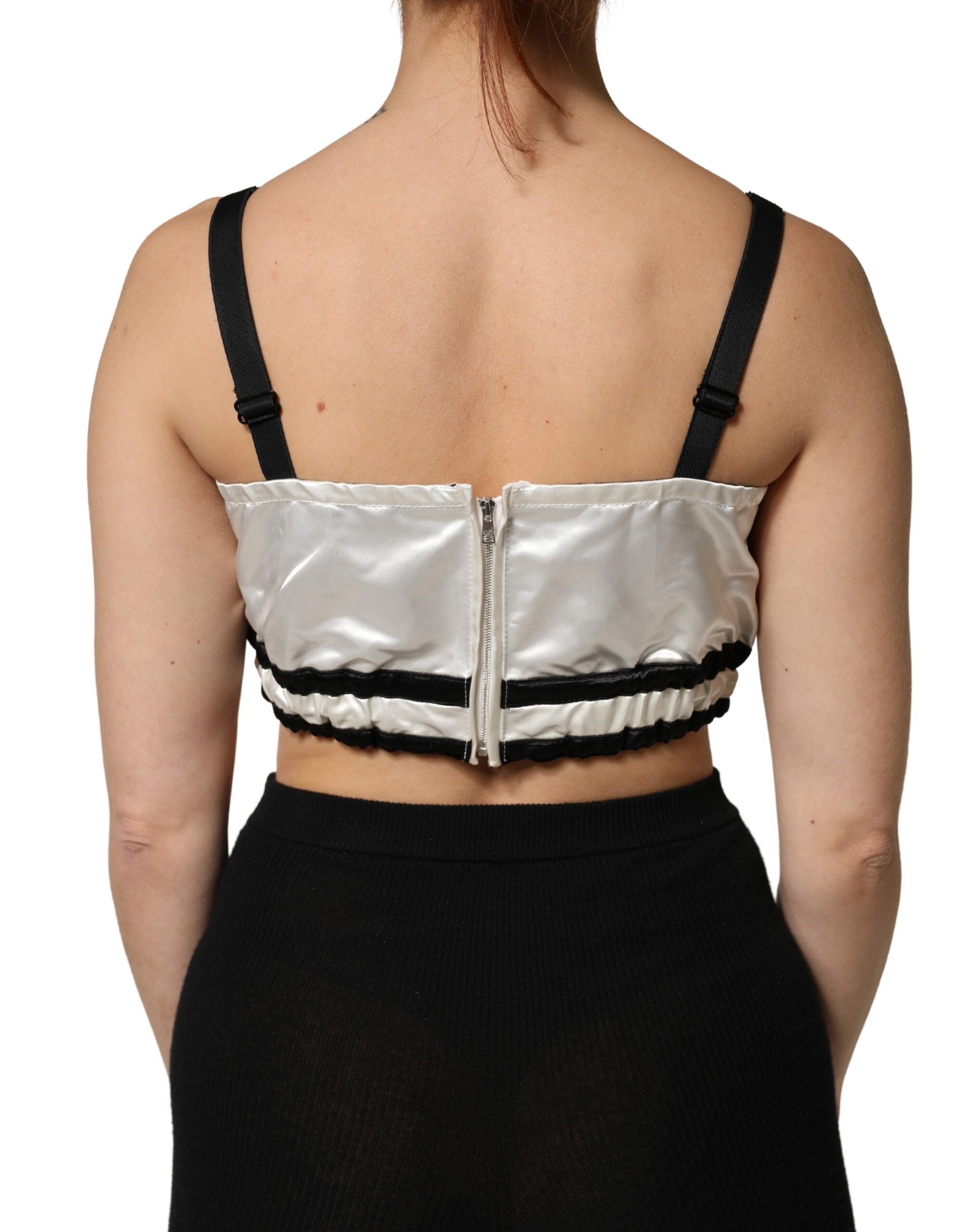 Silk Satin Crop Logo Bralette Women's Top - Dolce & Gabbana - Modalova