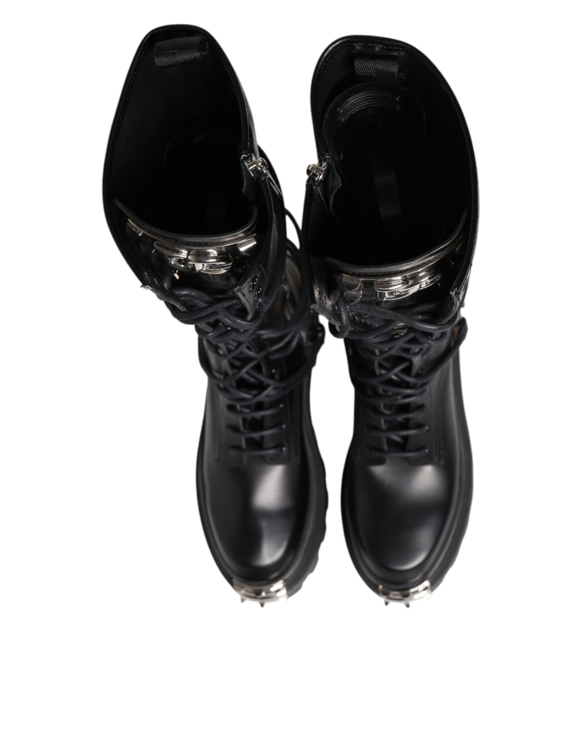 Leather Knee High Combat Boots Men's Shoes - Dolce & Gabbana - Modalova