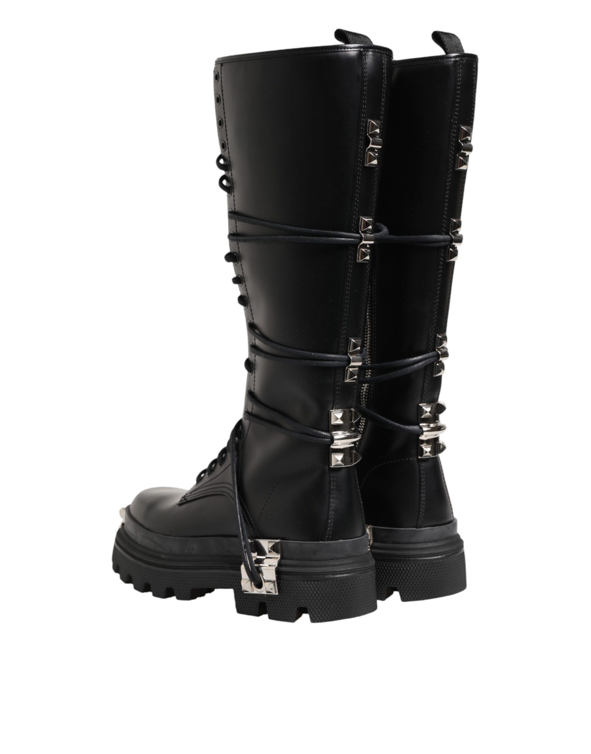 Leather Knee High Combat Boots Men's Shoes - Dolce & Gabbana - Modalova