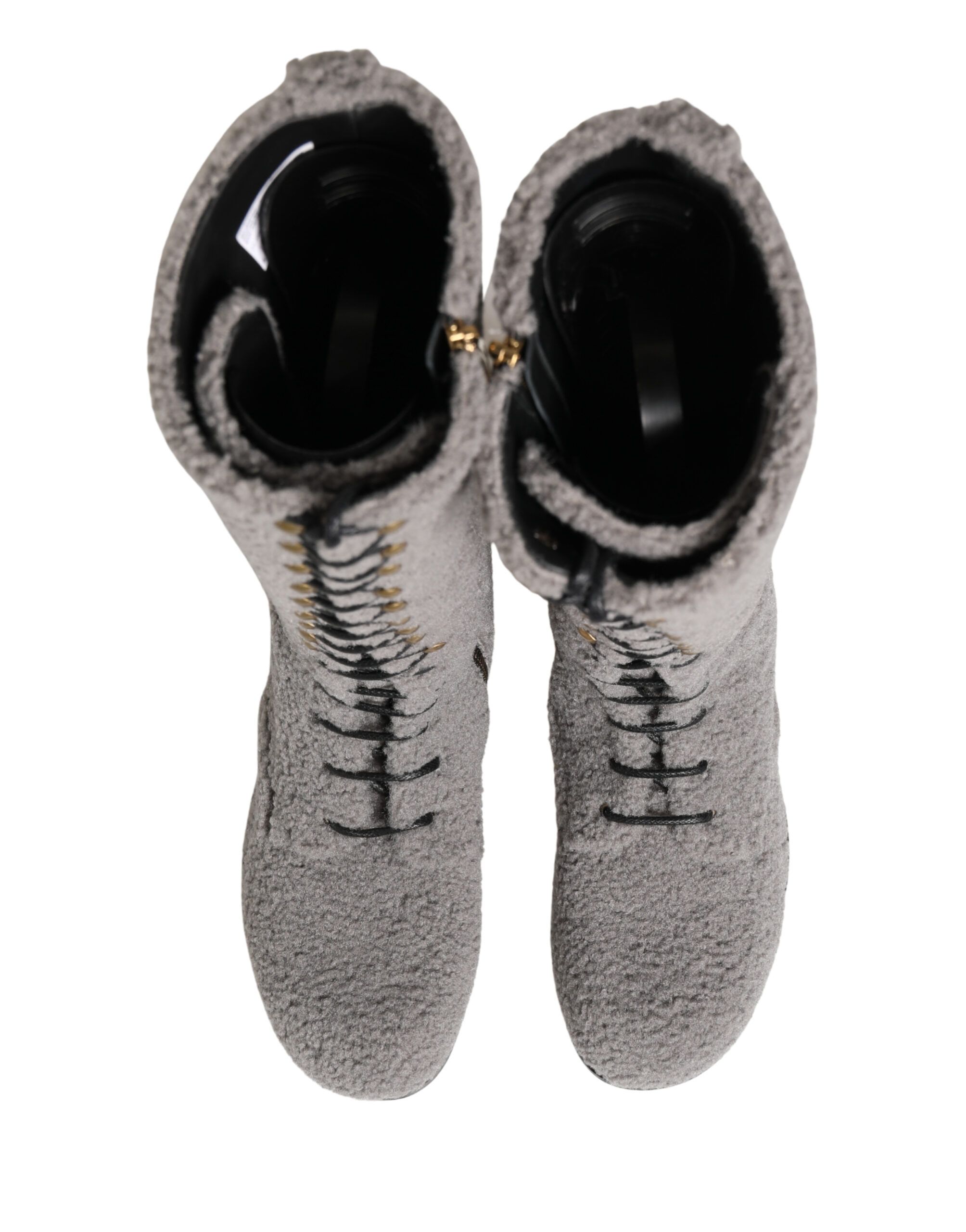 Shearling Lace Up Knee High Boots Men's Shoes - Dolce & Gabbana - Modalova