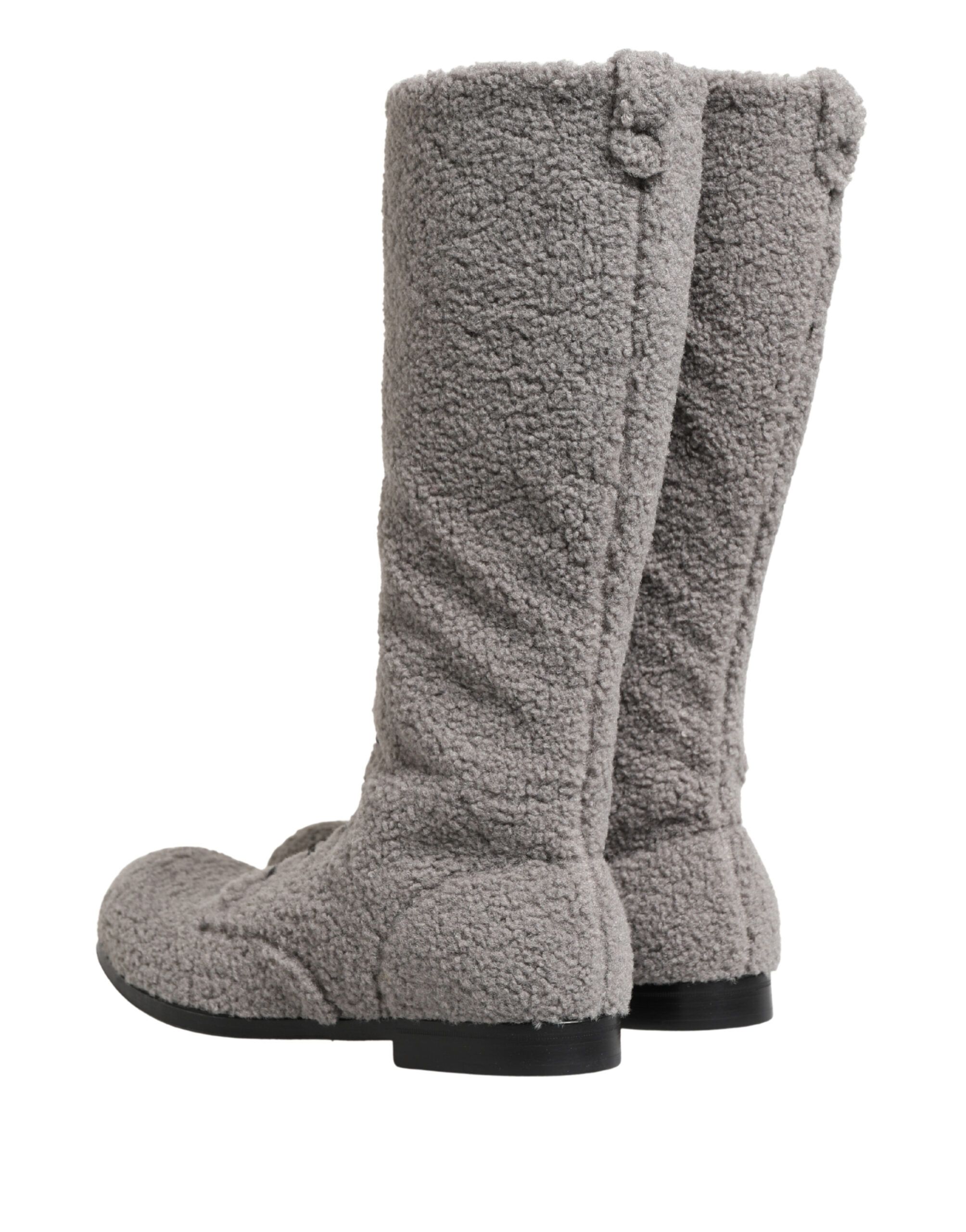 Shearling Lace Up Knee High Boots Men's Shoes - Dolce & Gabbana - Modalova
