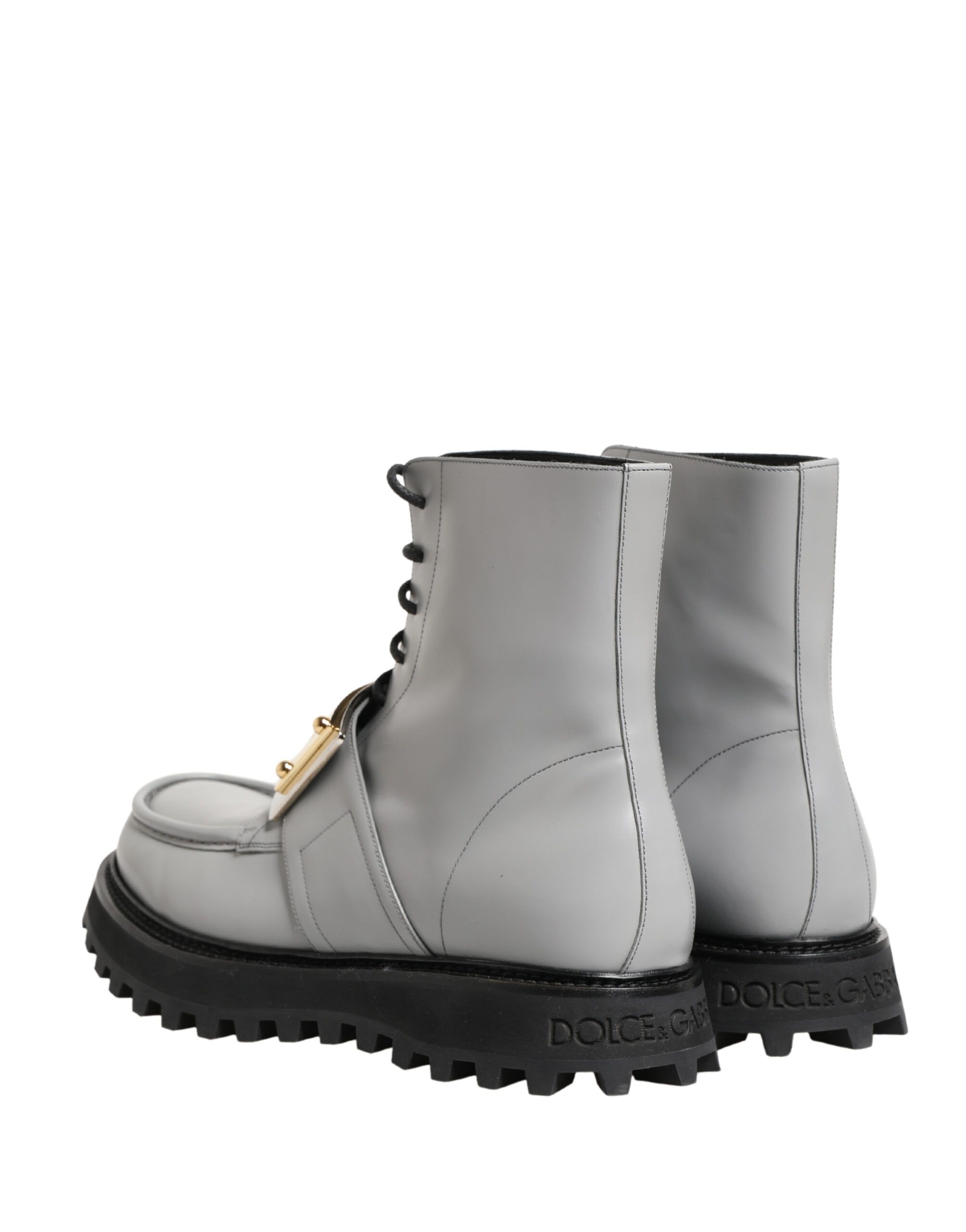 Leather Logo Plaque Ankle Boots Men's Shoes - Dolce & Gabbana - Modalova