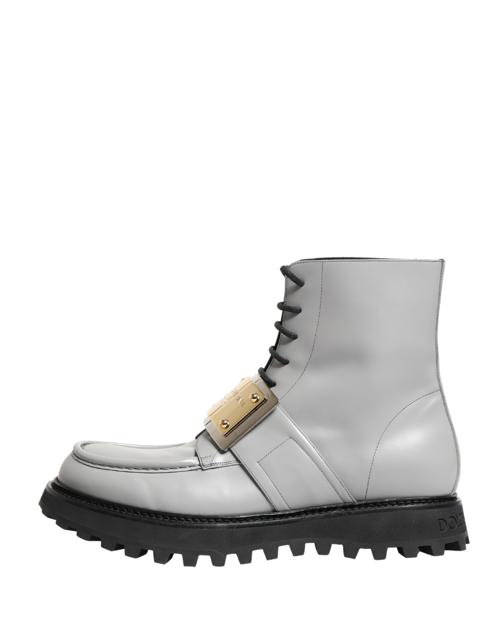 Leather Logo Plaque Ankle Boots Men's Shoes - Dolce & Gabbana - Modalova