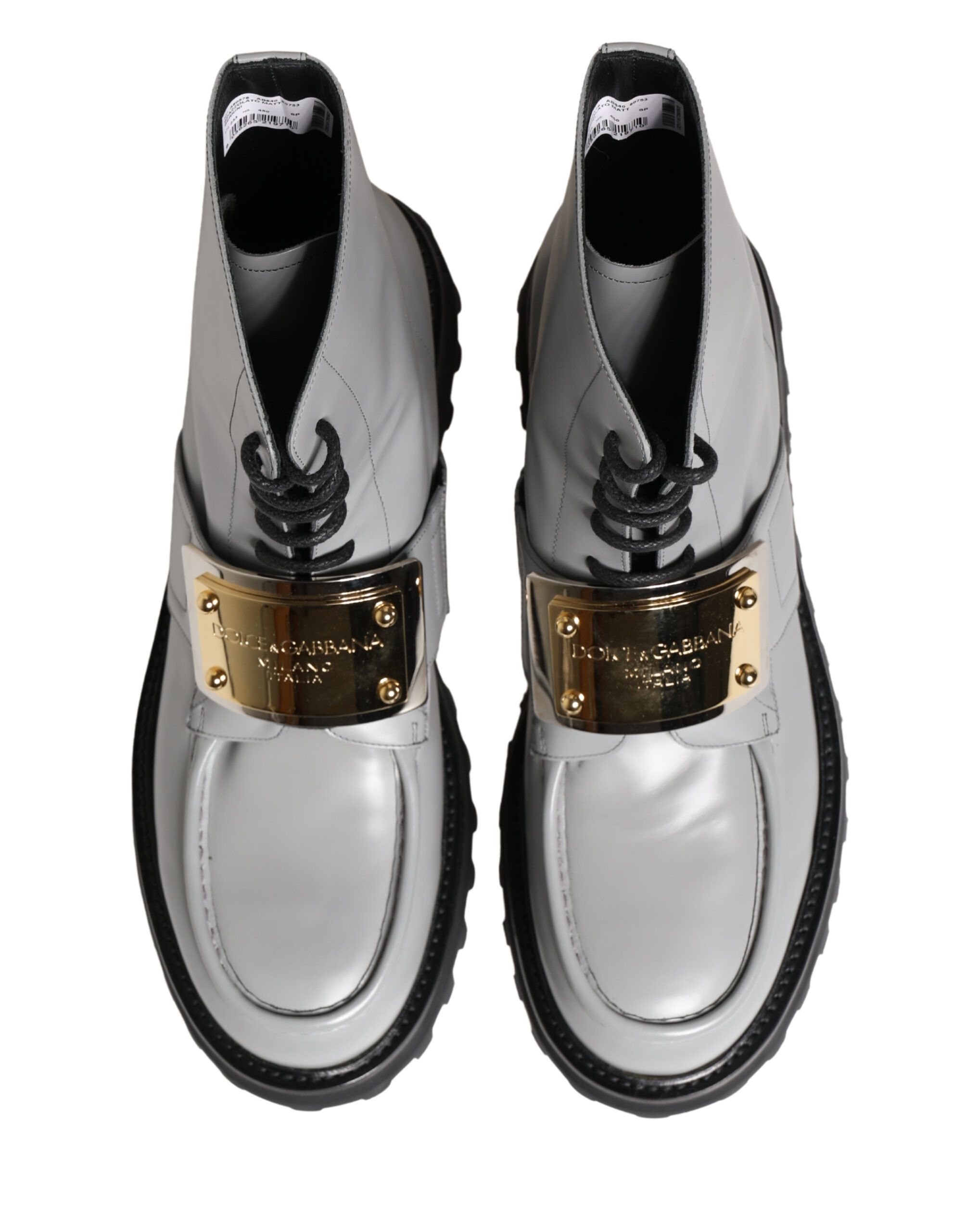Leather Logo Plaque Ankle Boots Men's Shoes - Dolce & Gabbana - Modalova