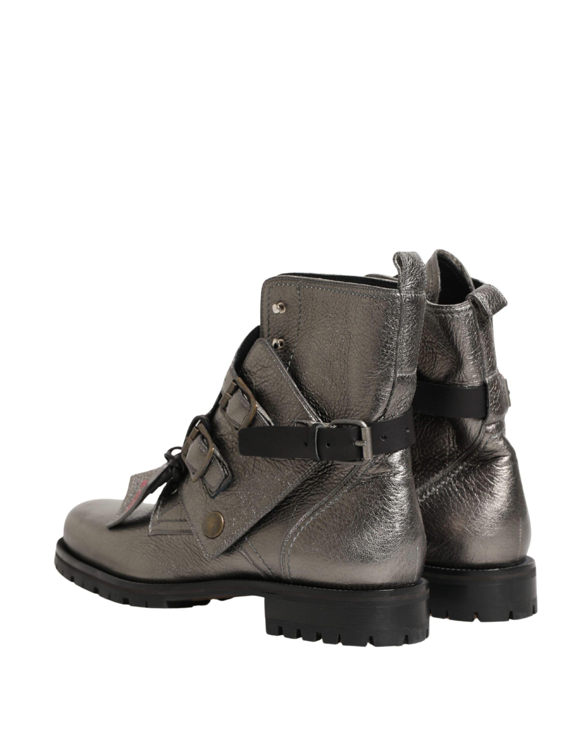 Metallic Leather Buckle Ankle Boots Men's Shoes - Dolce & Gabbana - Modalova