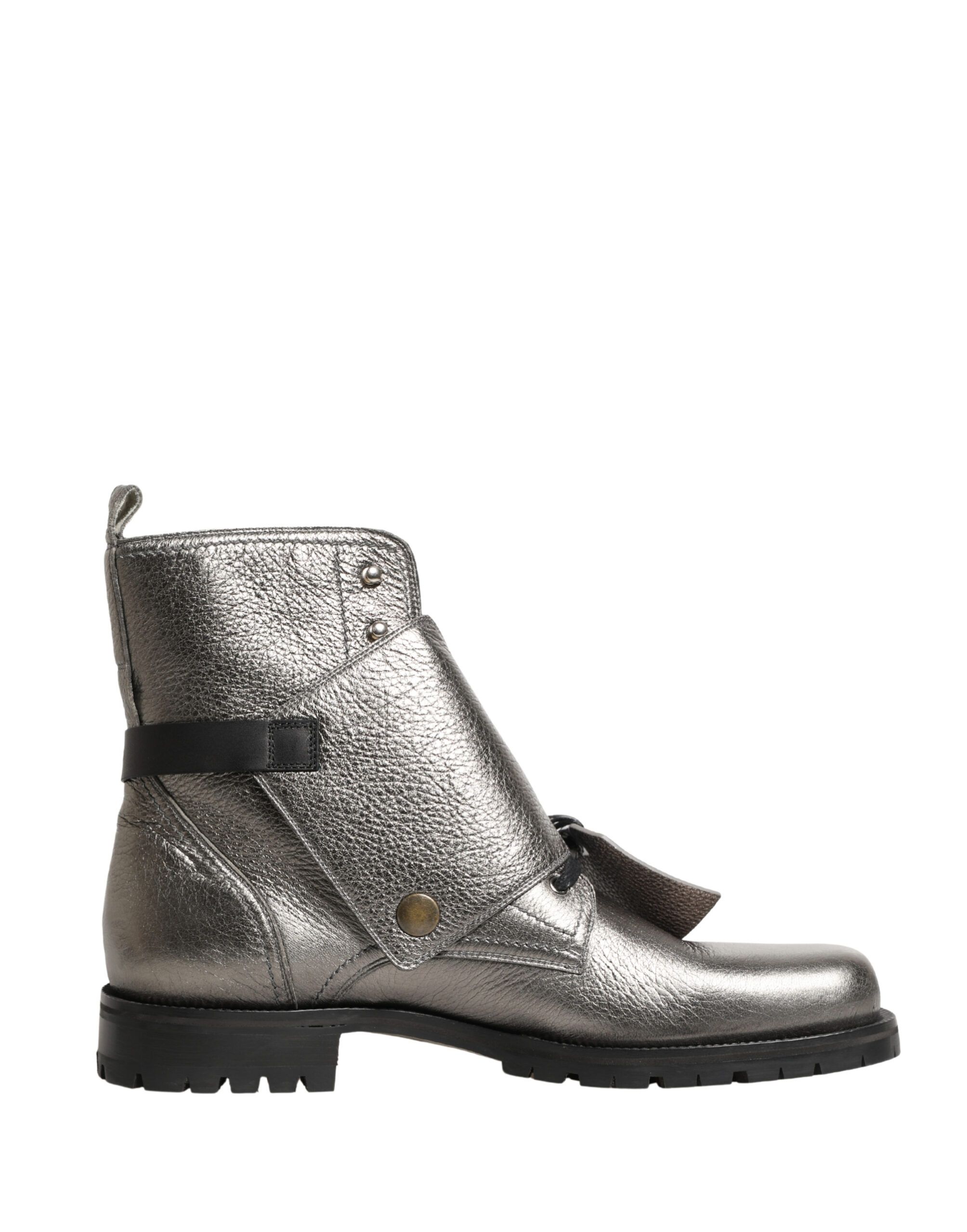 Metallic Leather Buckle Ankle Boots Men's Shoes - Dolce & Gabbana - Modalova