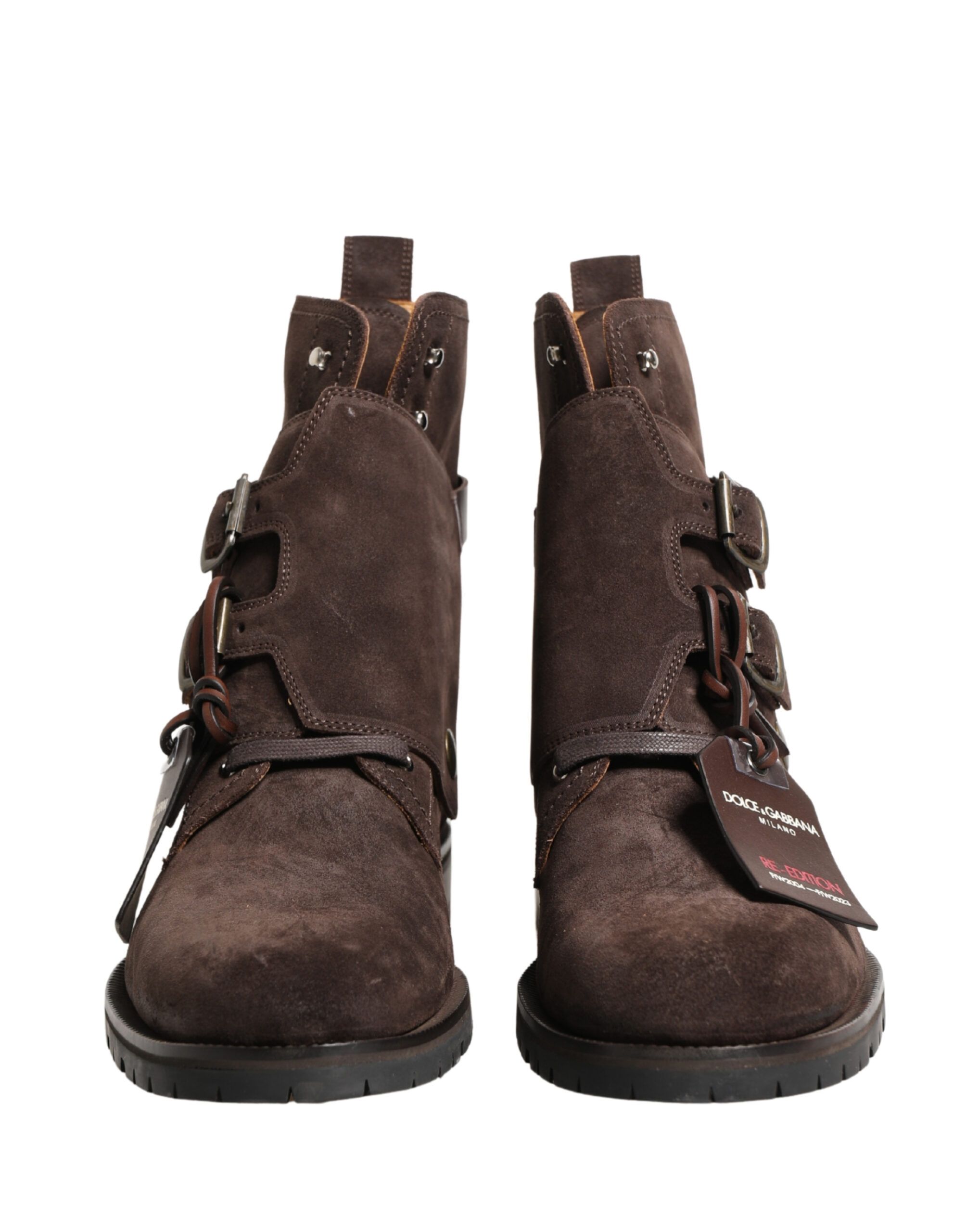 Suede Leather Buckle Ankle Boots Men's Shoes - Dolce & Gabbana - Modalova