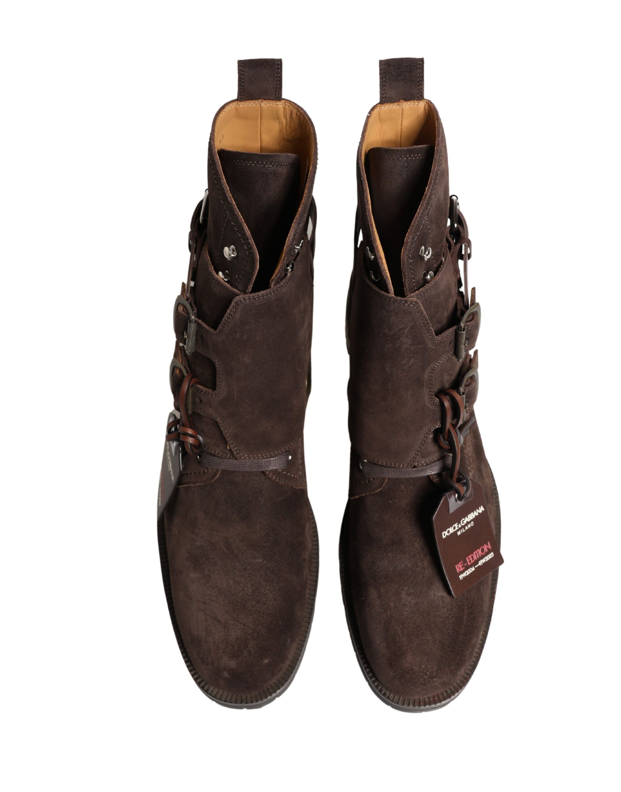 Suede Leather Buckle Ankle Boots Men's Shoes - Dolce & Gabbana - Modalova