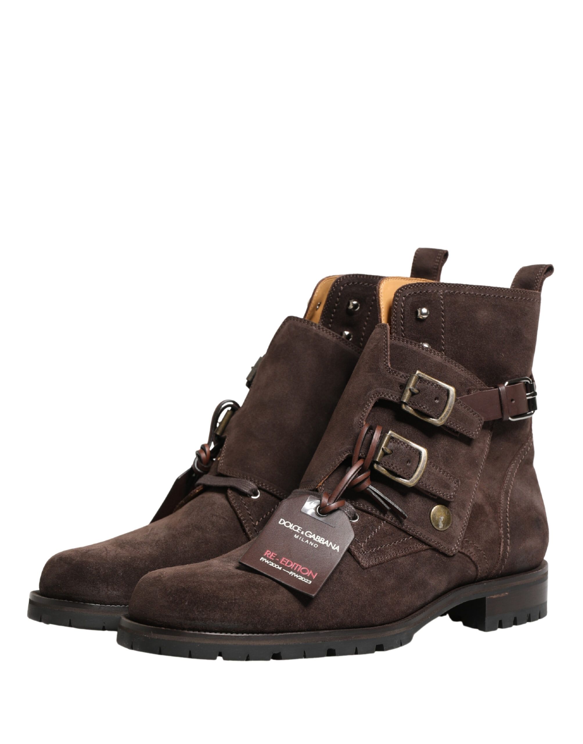 Suede Leather Buckle Ankle Boots Men's Shoes - Dolce & Gabbana - Modalova