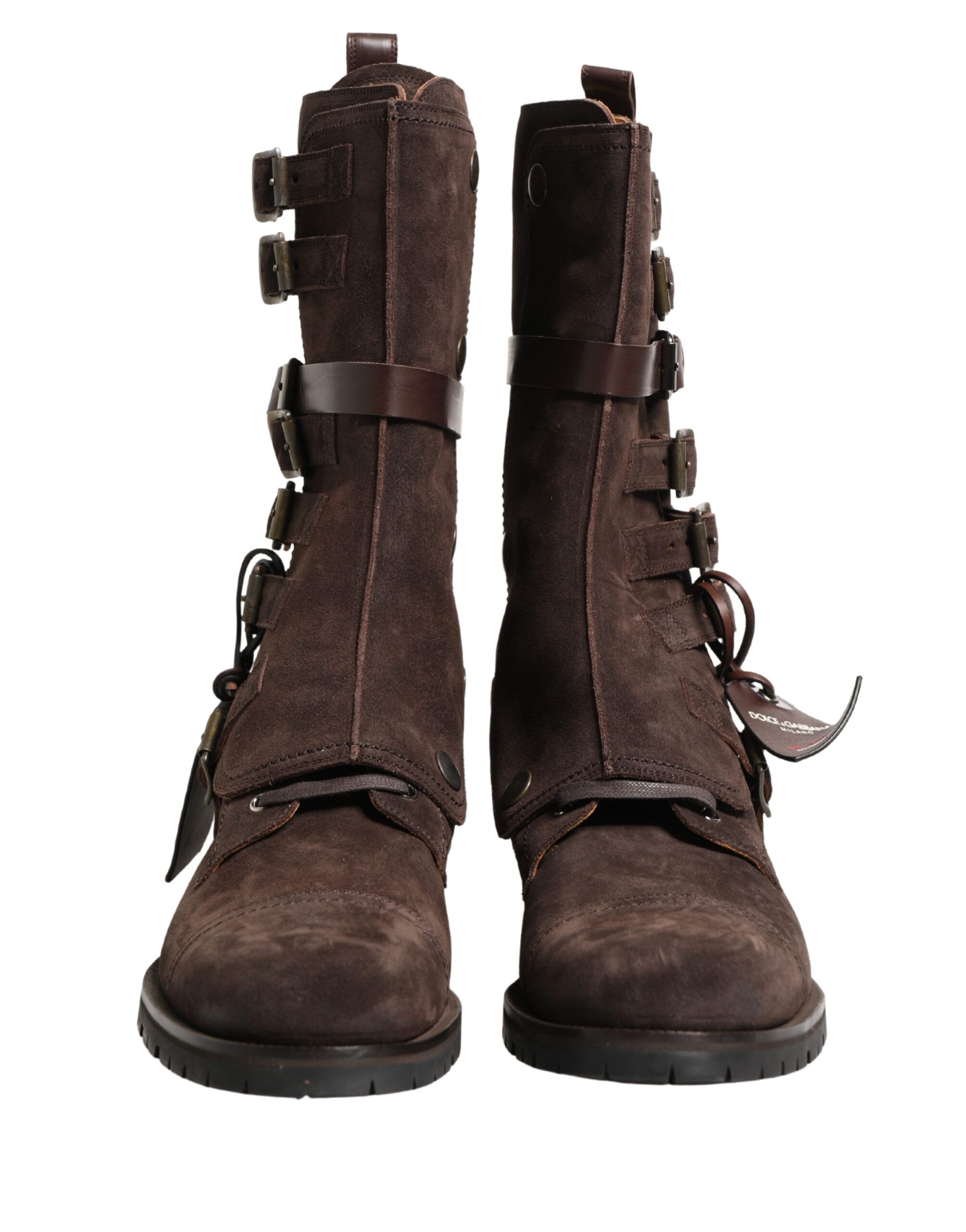 Suede Leather Combat Ankle Boots Men's Shoes - Dolce & Gabbana - Modalova