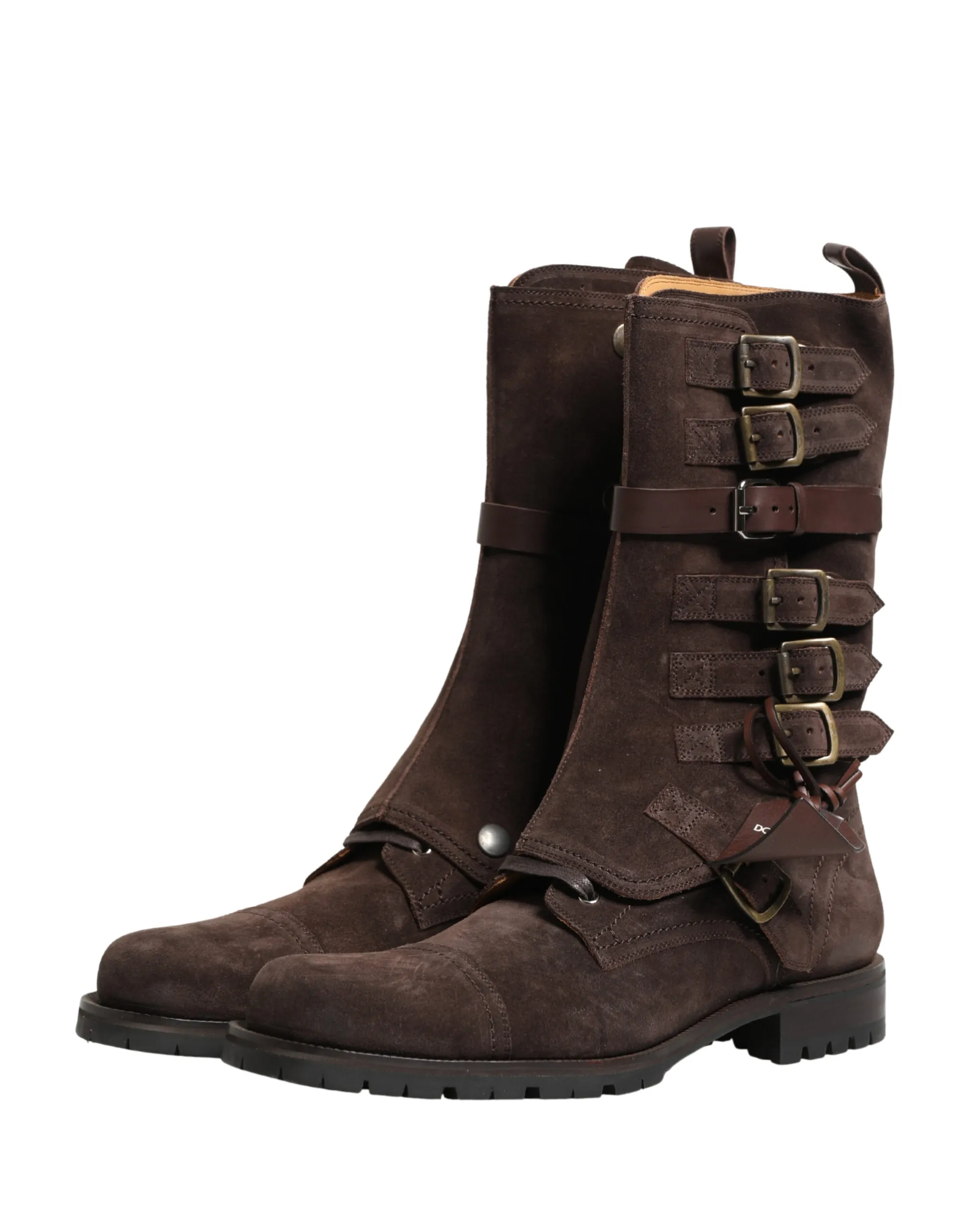 Suede Leather Combat Ankle Boots Men's Shoes - Dolce & Gabbana - Modalova