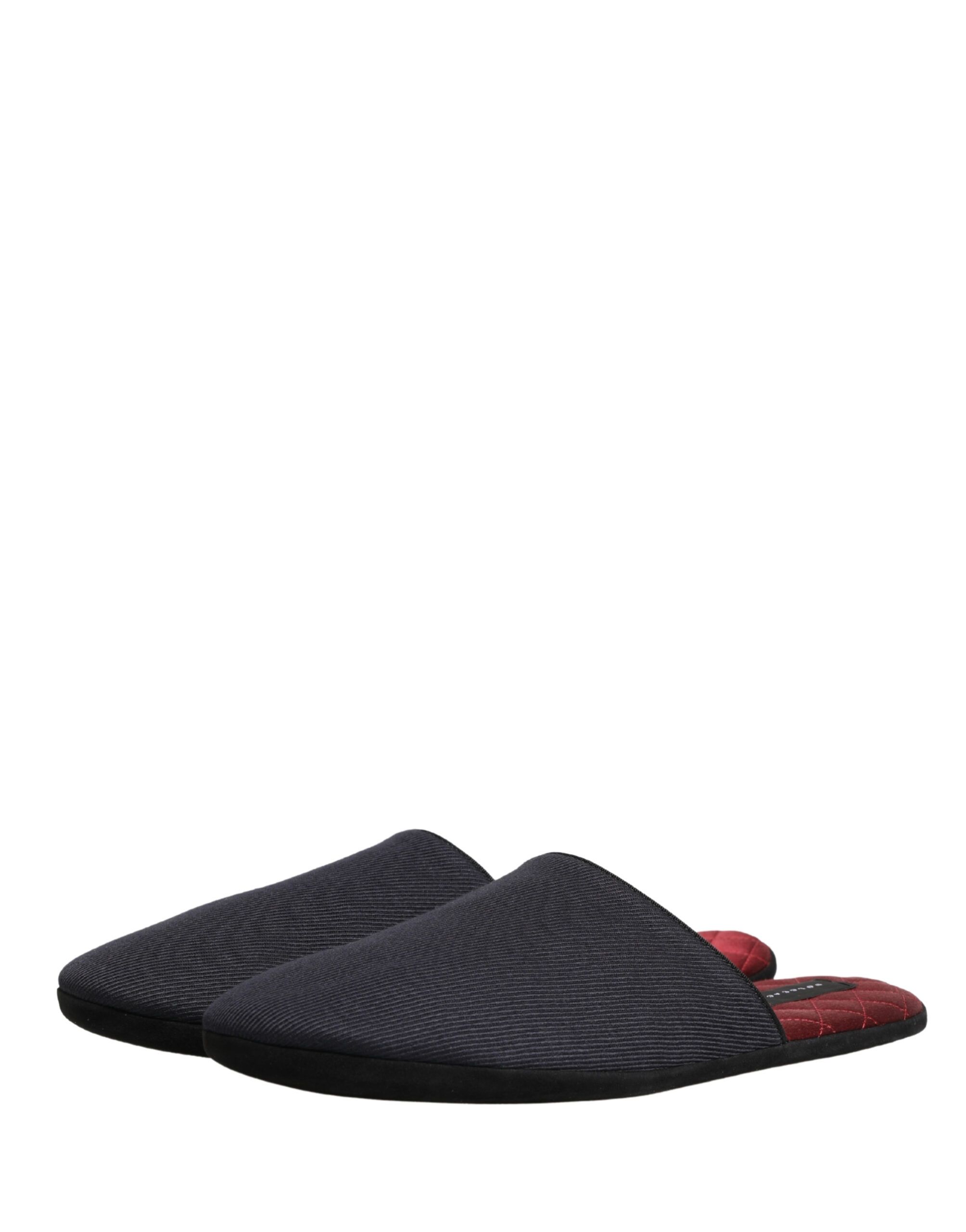 Dark Navy Wool Cotton Red Chevron Slippers Men's Shoes - Dolce & Gabbana - Modalova
