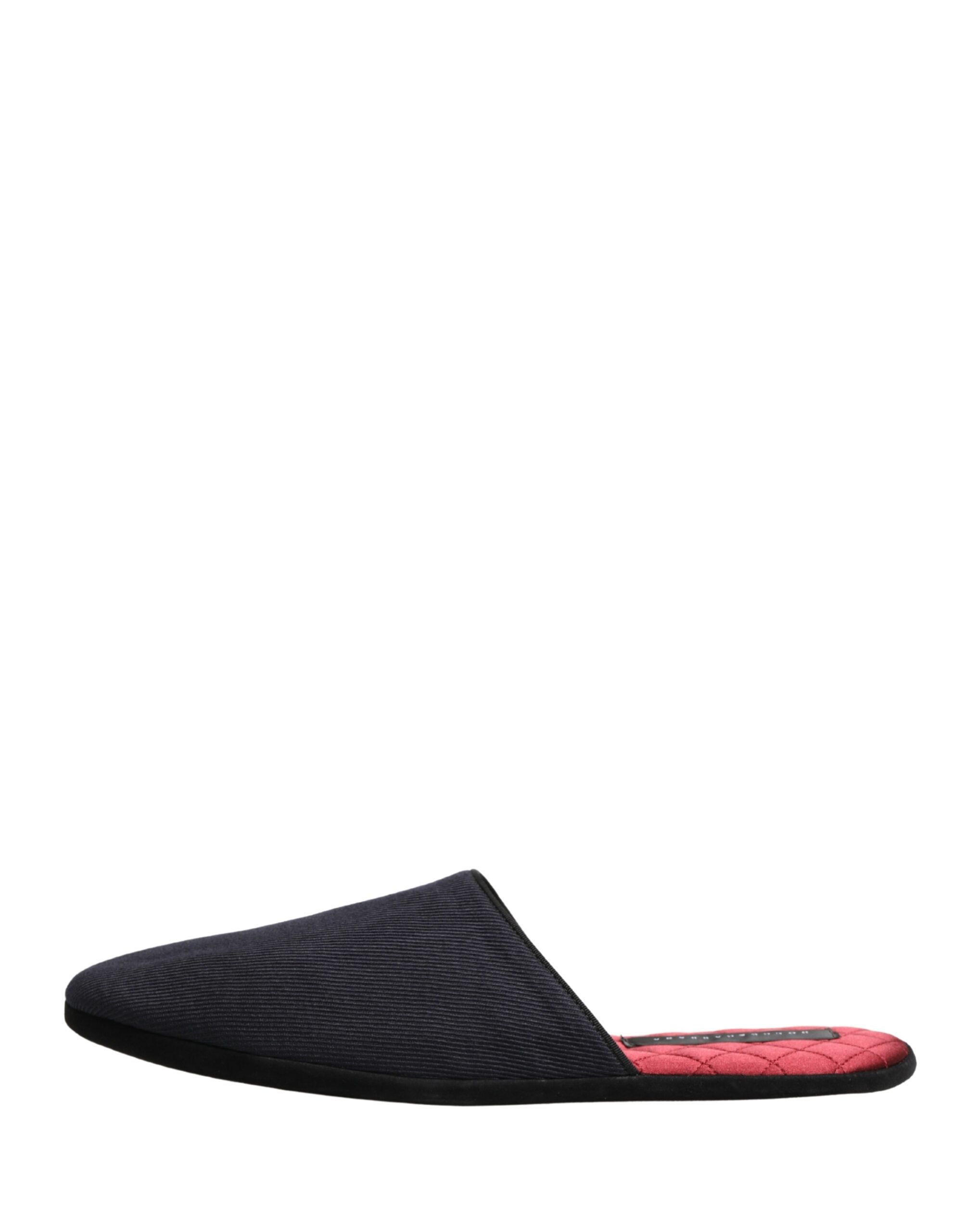 Dark Navy Wool Cotton Red Chevron Slippers Men's Shoes - Dolce & Gabbana - Modalova