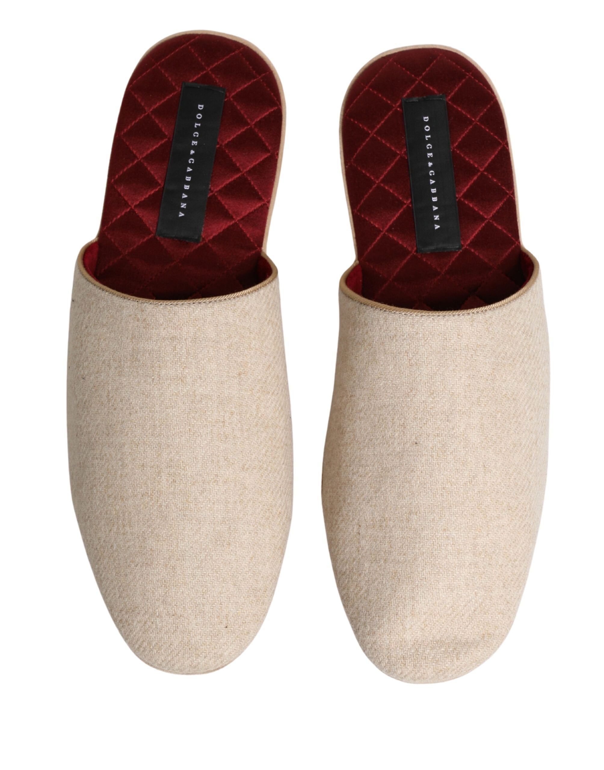 Shetland Wool Red Quilted Slippers Men's Shoes - Dolce & Gabbana - Modalova