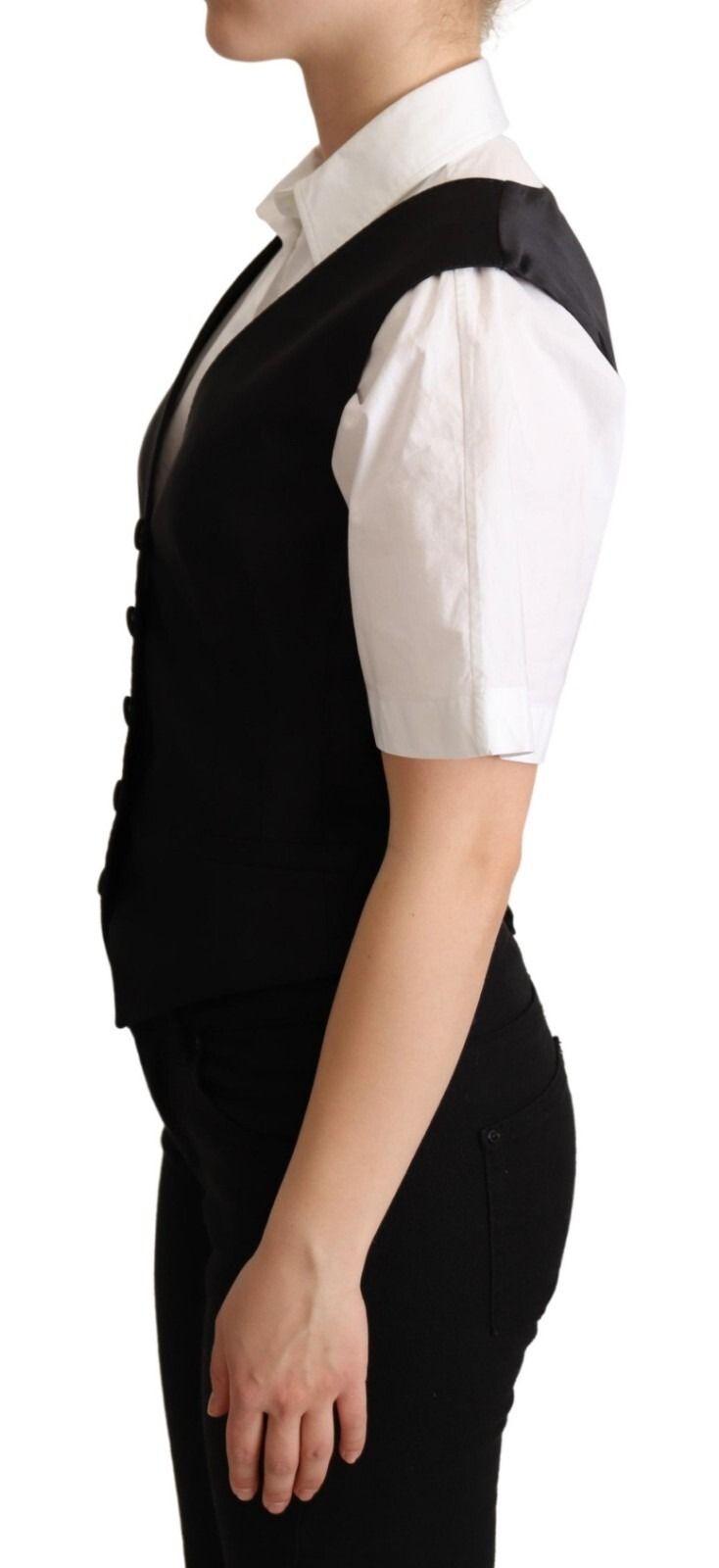 Solid Silk Sleeveless Waistcoat Vest Women's Top - Dolce & Gabbana - Modalova