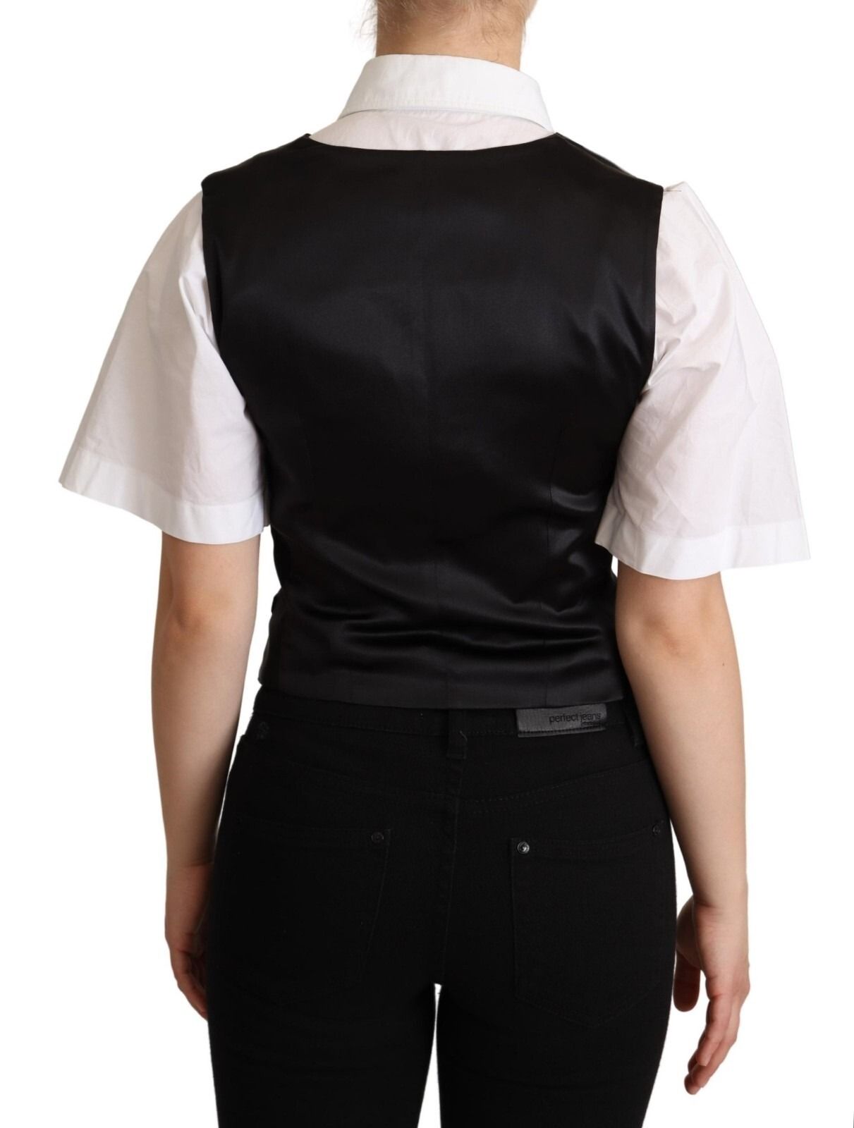 Solid Silk Sleeveless Waistcoat Vest Women's Top - Dolce & Gabbana - Modalova