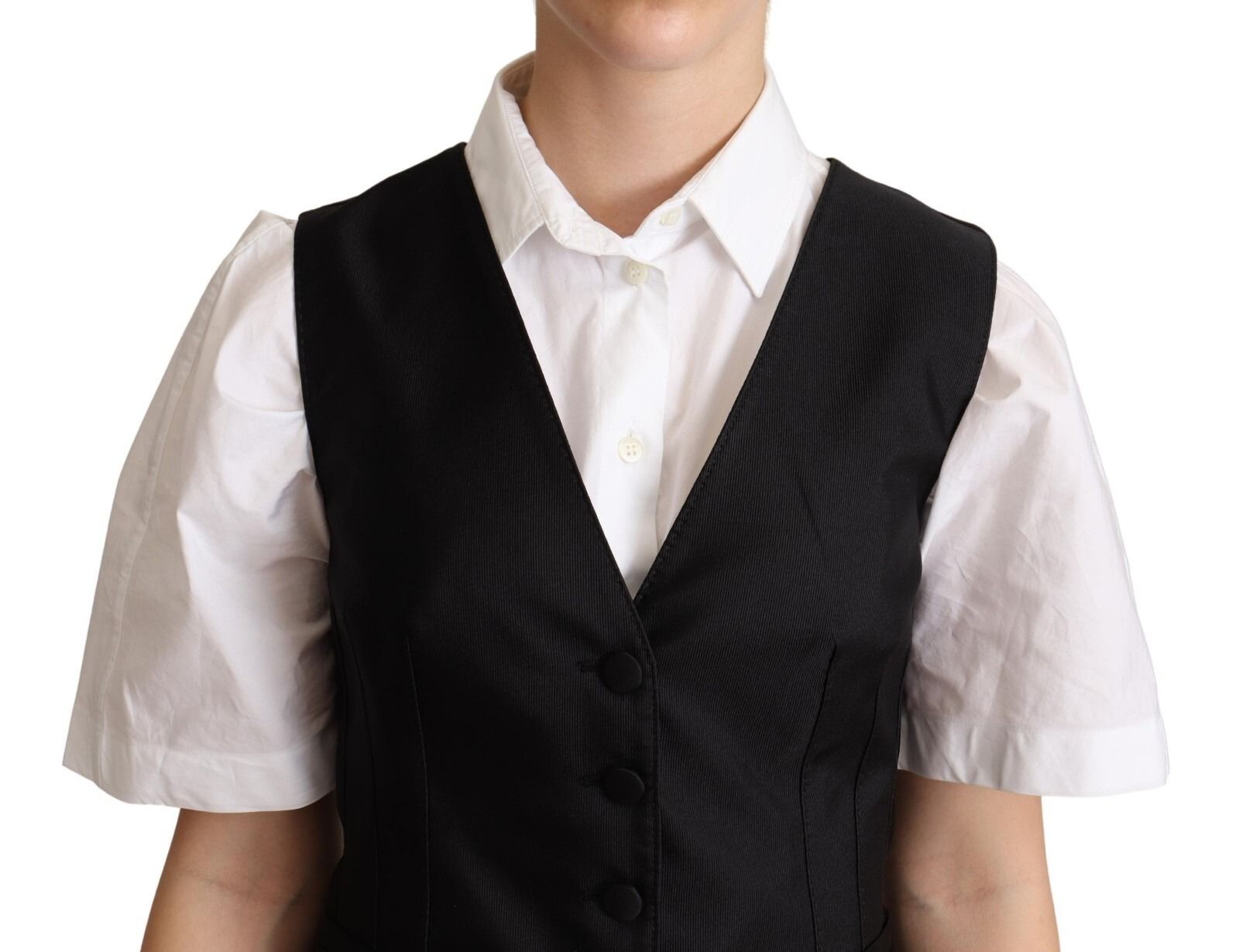 Solid Silk Sleeveless Waistcoat Vest Women's Top - Dolce & Gabbana - Modalova