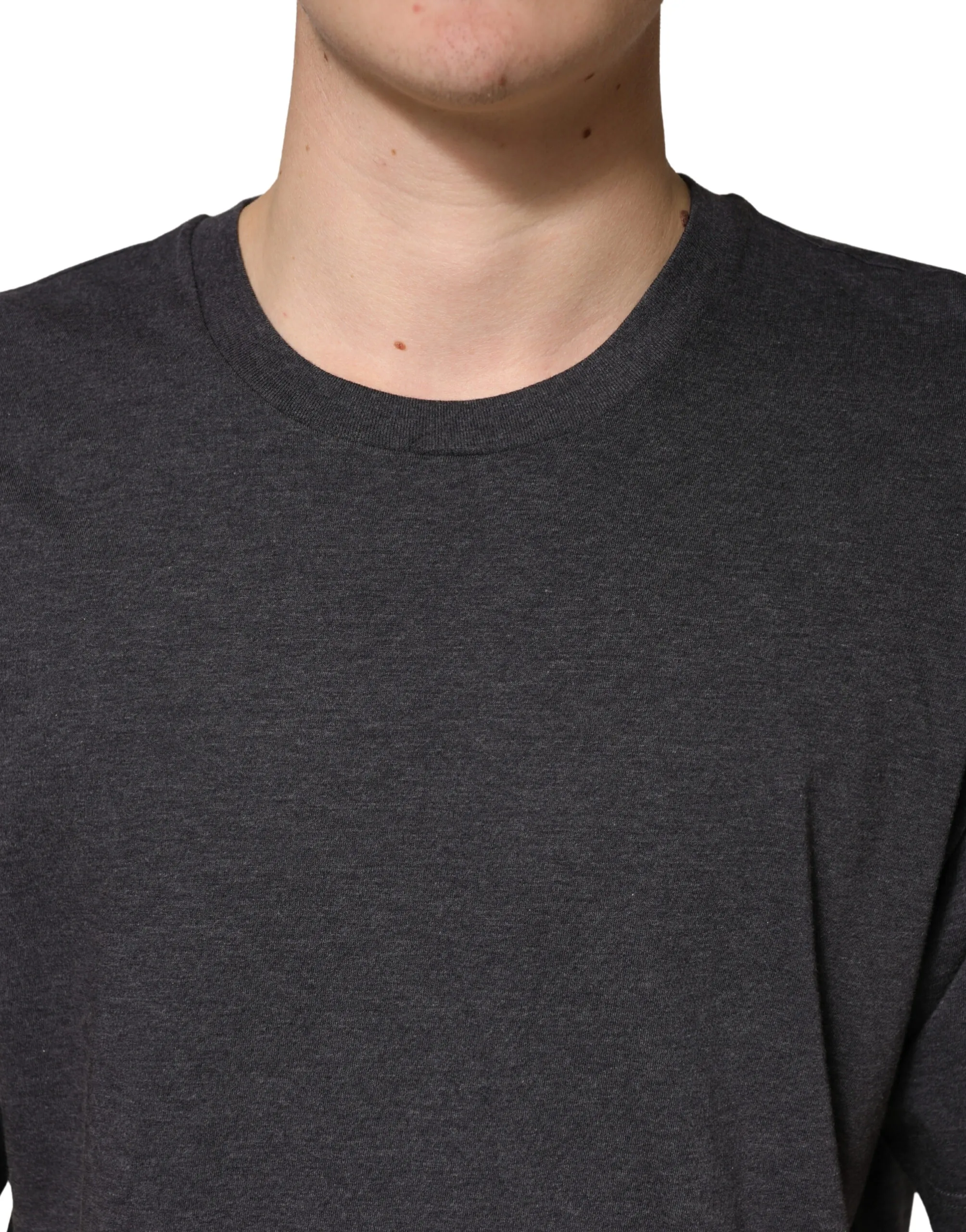 Dark Grey Cotton Crewneck Short Men's Sleeve - Dolce & Gabbana - Modalova