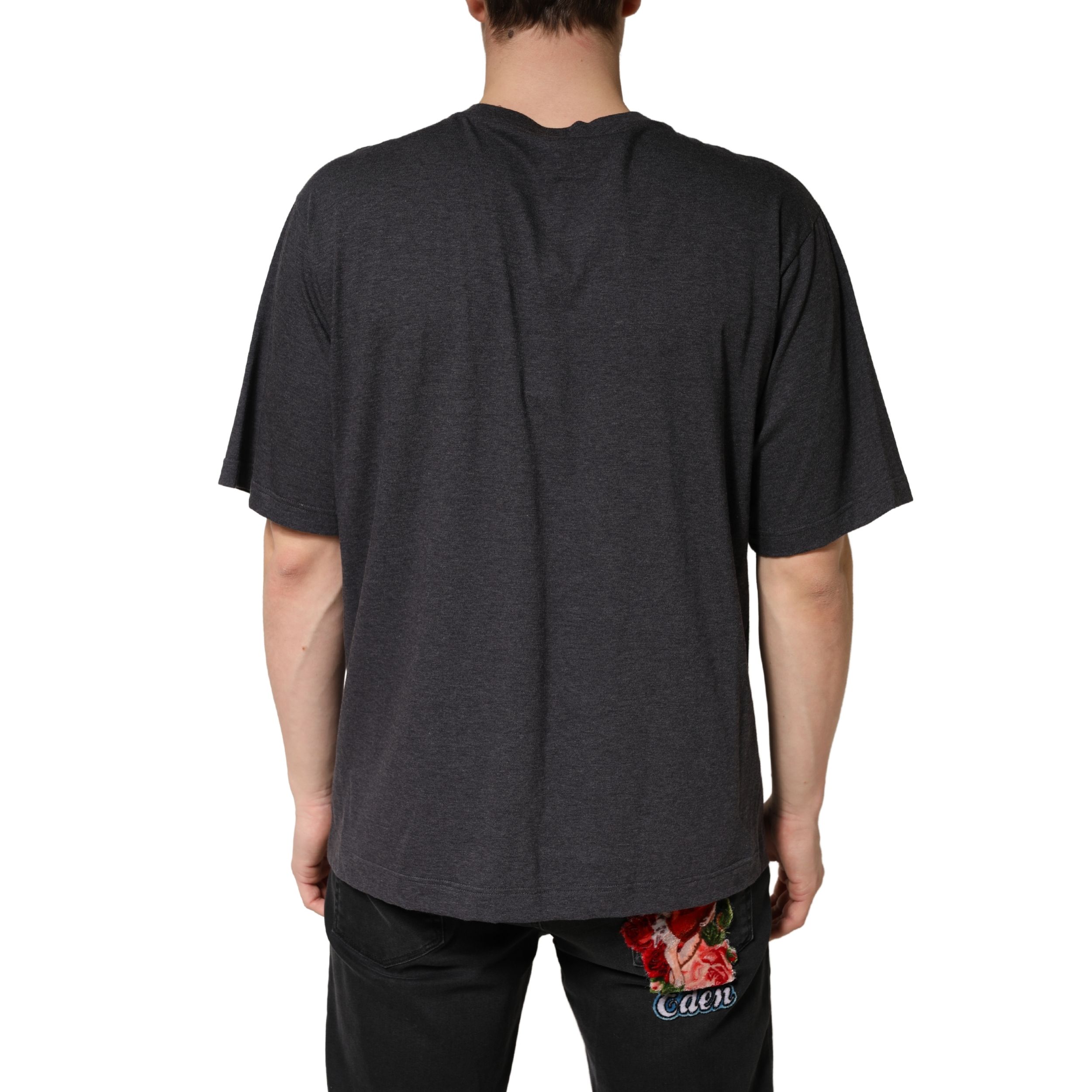 Dark Grey Cotton Crewneck Short Men's Sleeve - Dolce & Gabbana - Modalova