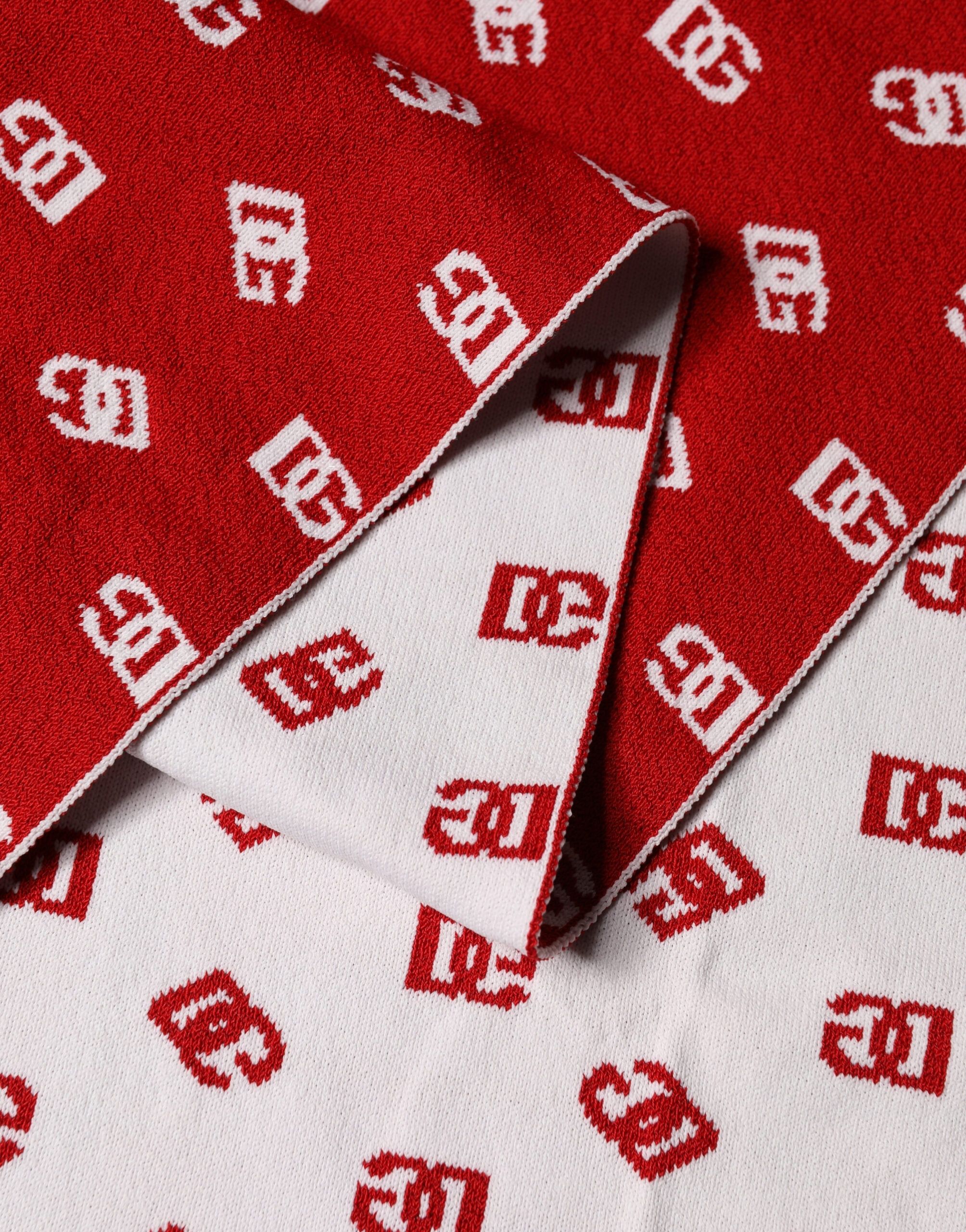 Red White Logo Print Foulard 201cm x 40.5cm Men Men's Scarf - Dolce & Gabbana - Modalova