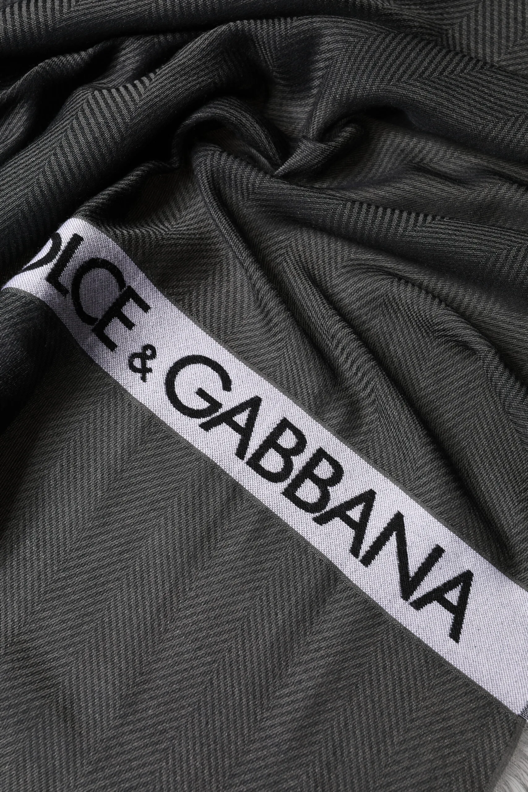 Black Modal Warmer Shawl Fringes 140cm x 134cm Men Men's Scarf - Dolce & Gabbana - Modalova