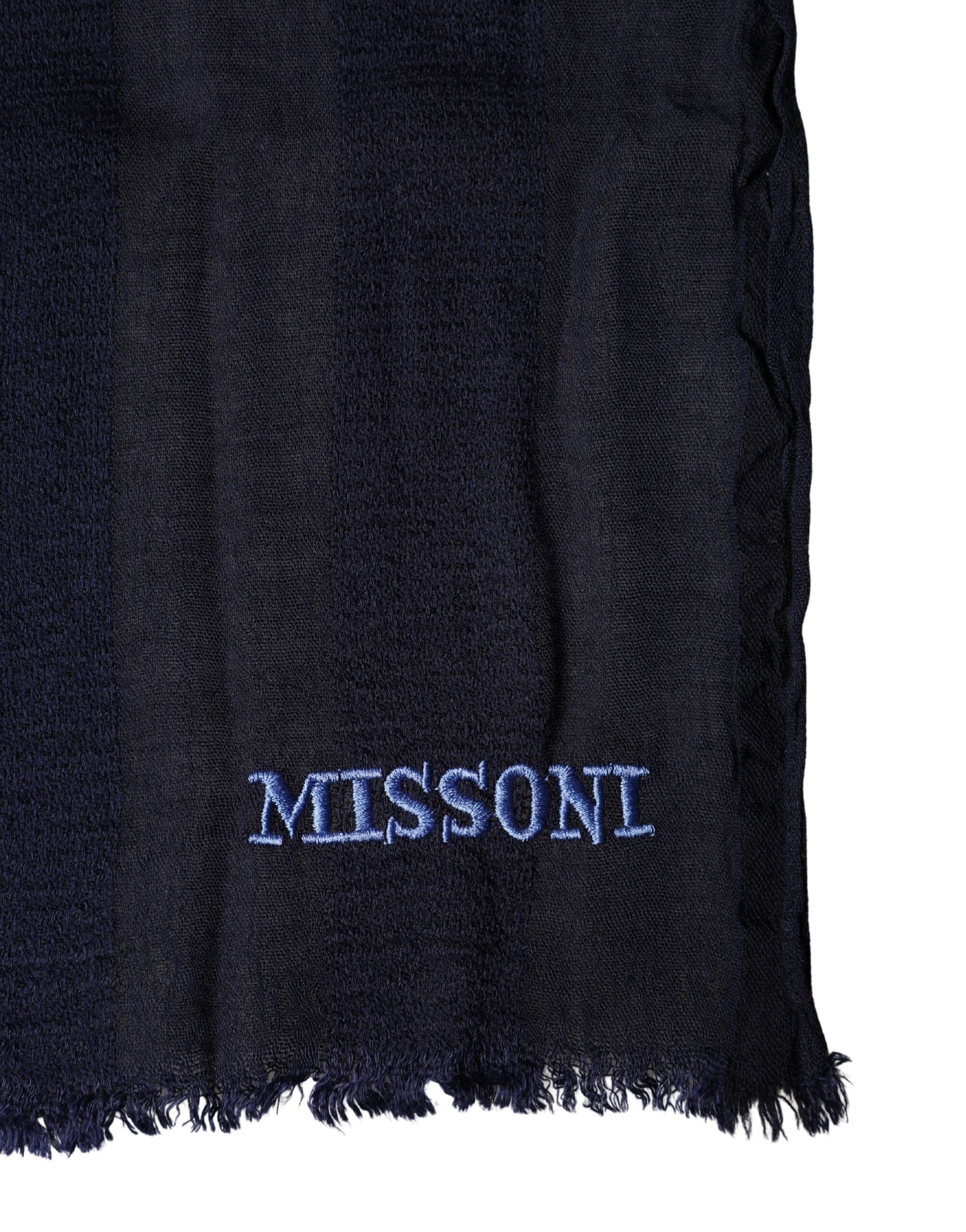 Dark Wool Knit Unisex Wrap Fringe Shawl 170cm x 60cm Scarf - Dolce & Gabbana - Modalova