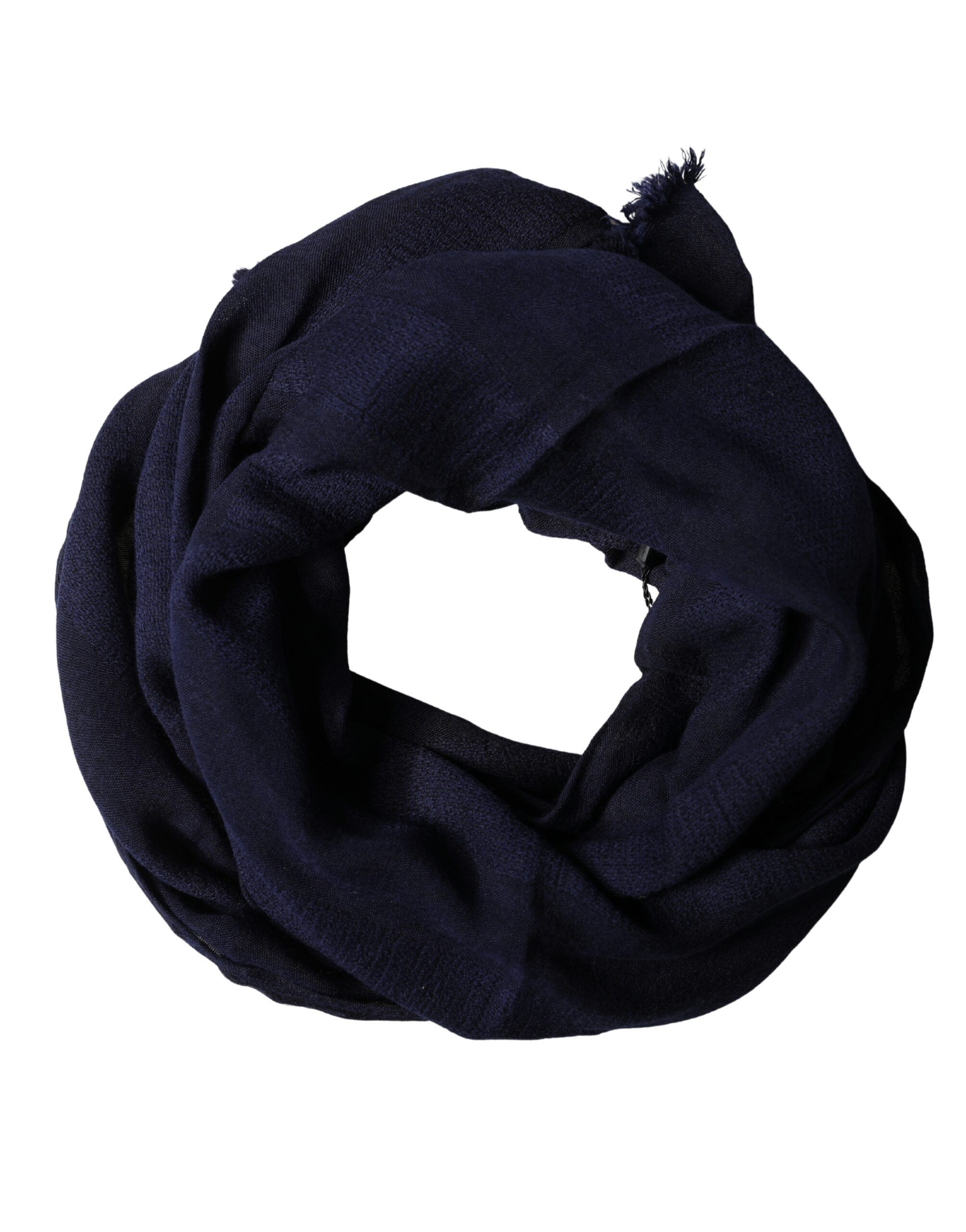 Dark Wool Knit Unisex Wrap Fringe Shawl 170cm x 60cm Scarf - Dolce & Gabbana - Modalova