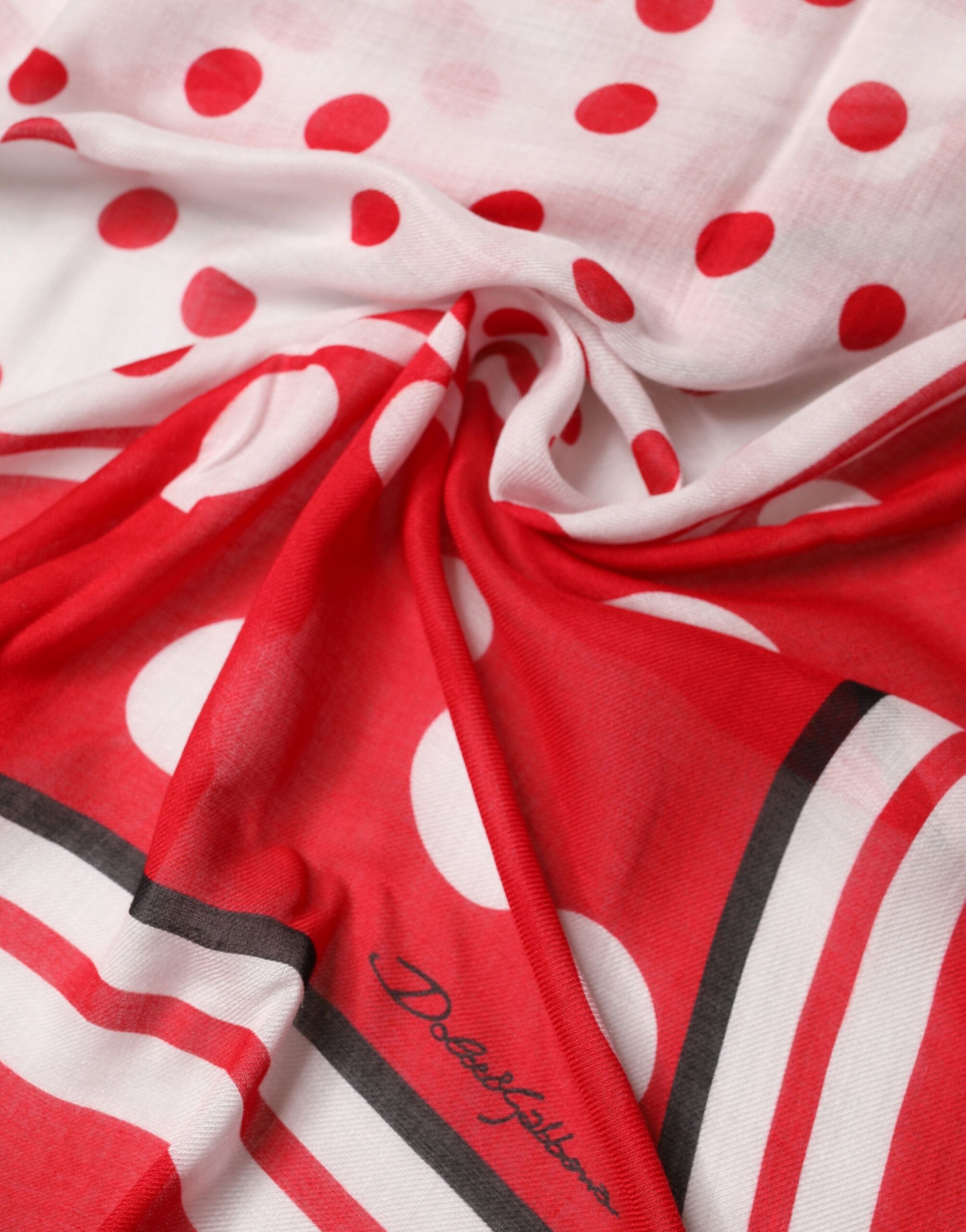 Red Polka Dot Print Square Stole 130cm x 130cm Women's Scarf - Dolce & Gabbana - Modalova