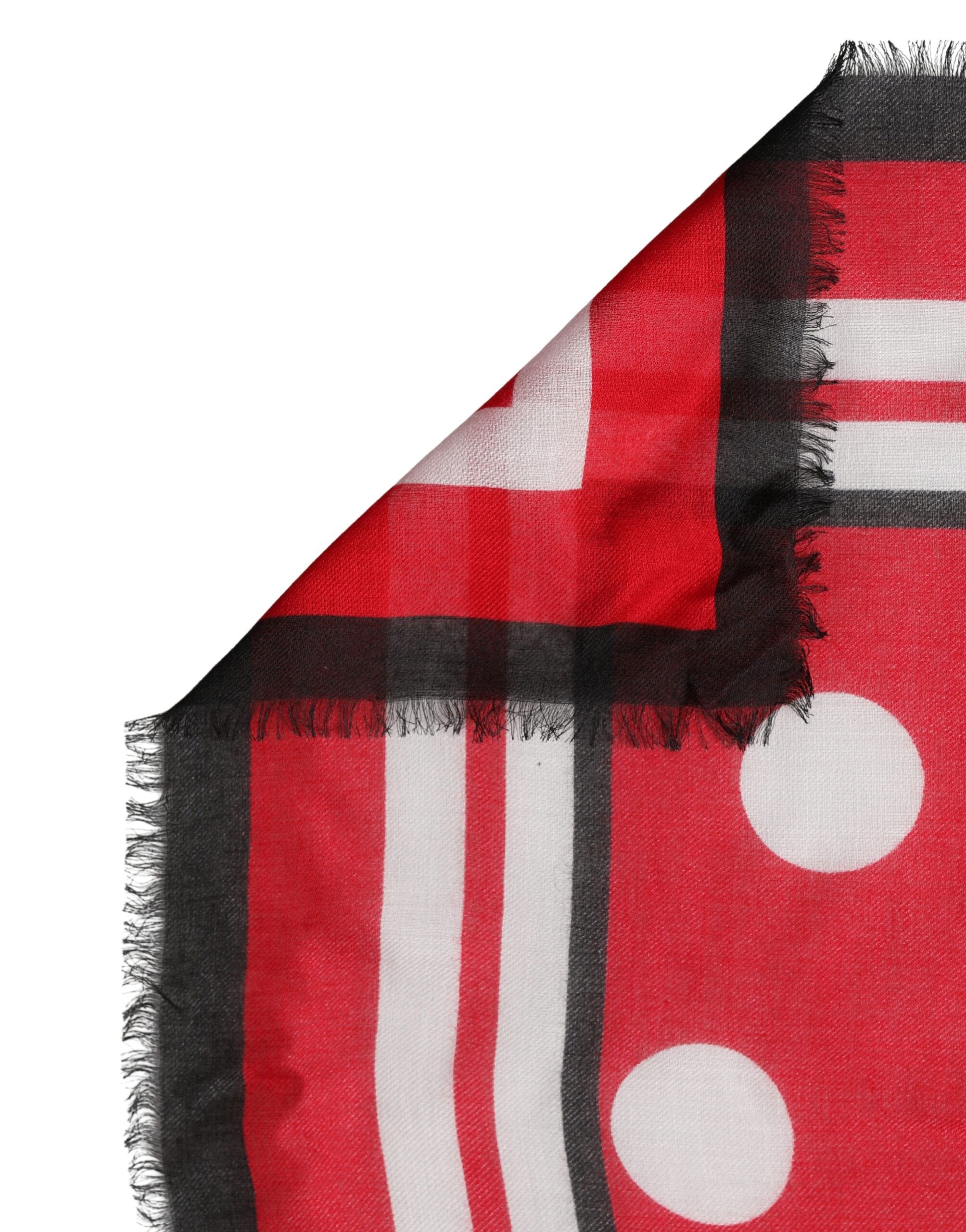 Red Polka Dot Print Square Stole 130cm x 130cm Women's Scarf - Dolce & Gabbana - Modalova