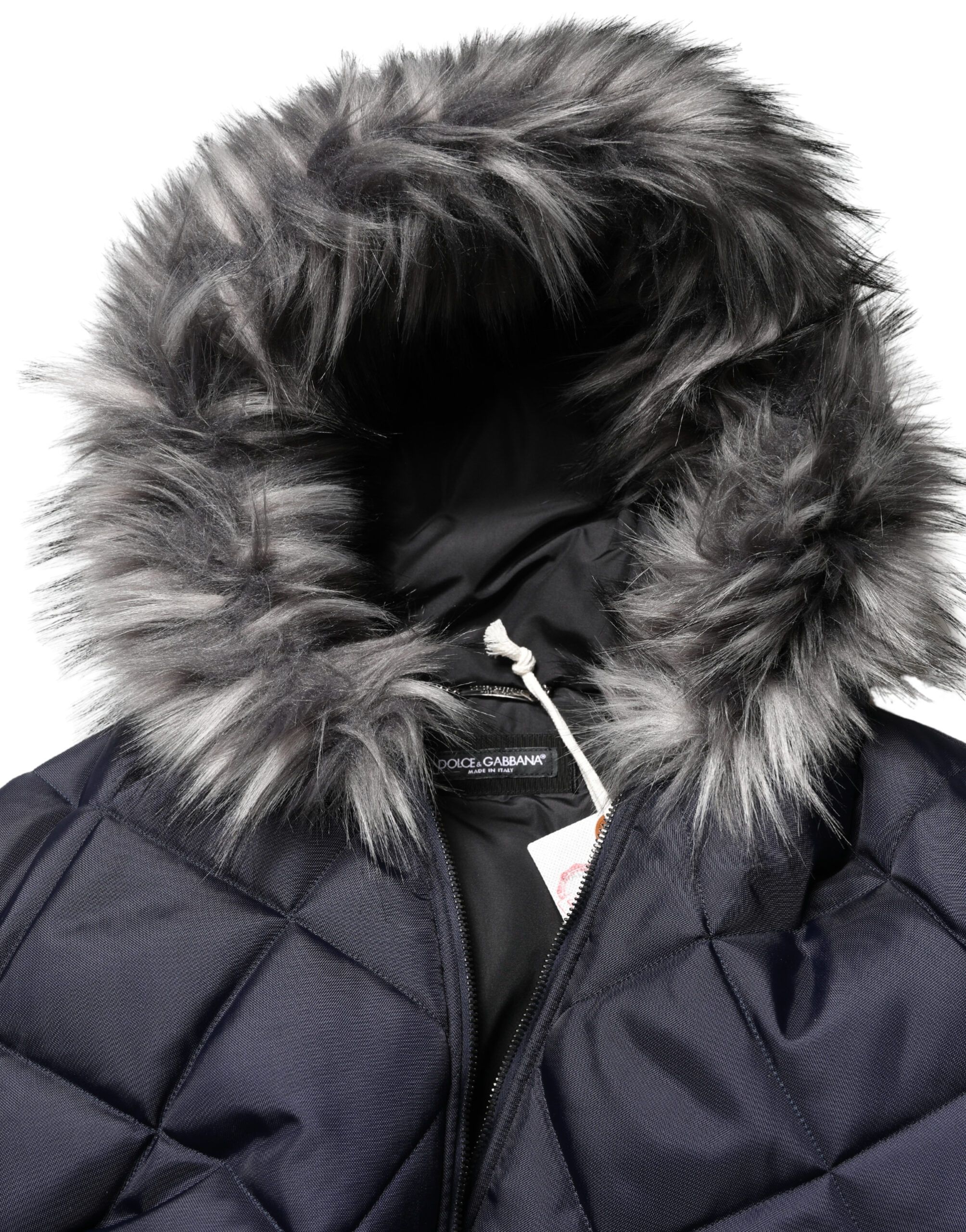 Quilted Fur Shearling Hooded Men's Jacket - Dolce & Gabbana - Modalova