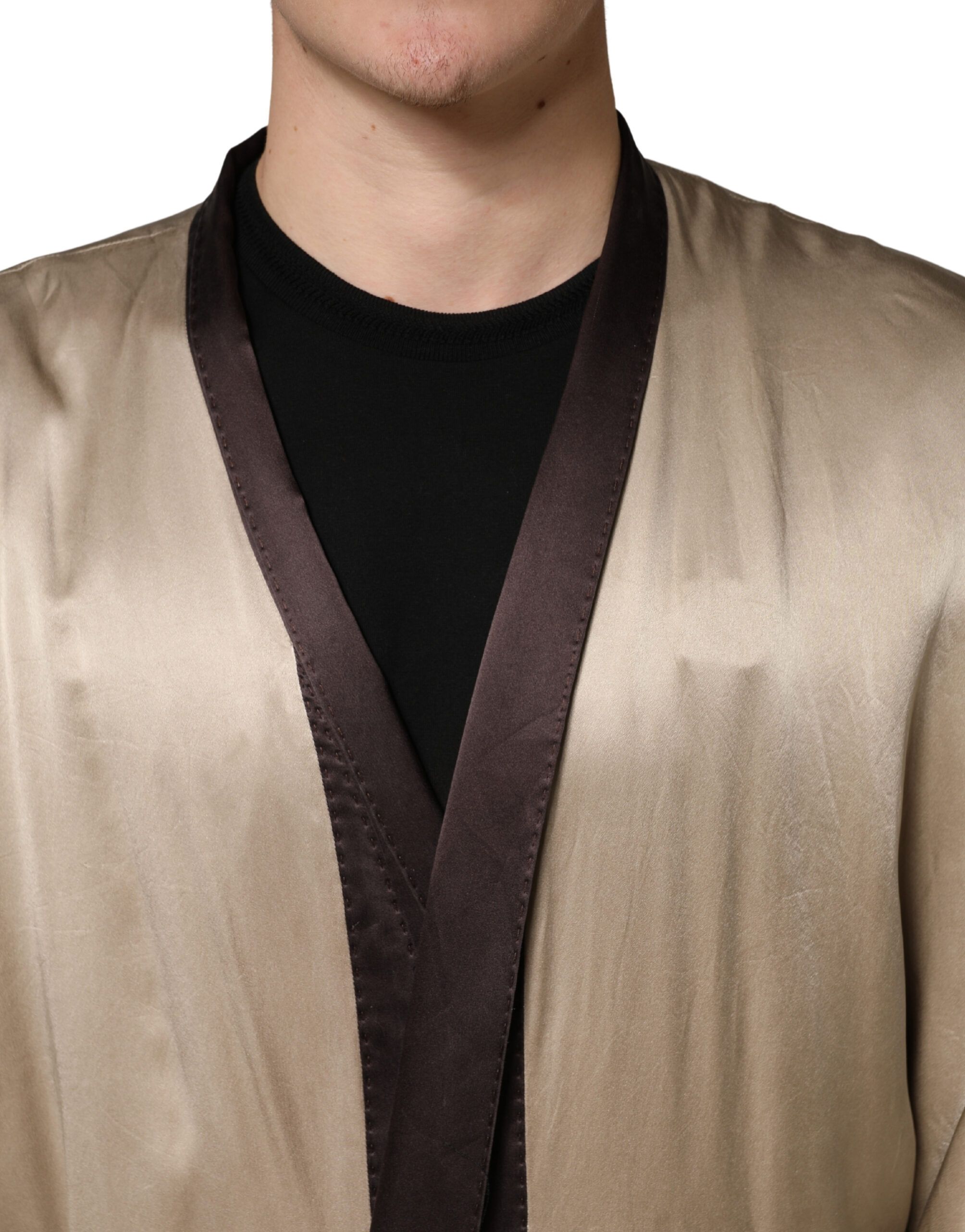 Silk Satin Long Coat Robe Men's Jacket (Pre-Owned) - Dolce & Gabbana - Modalova