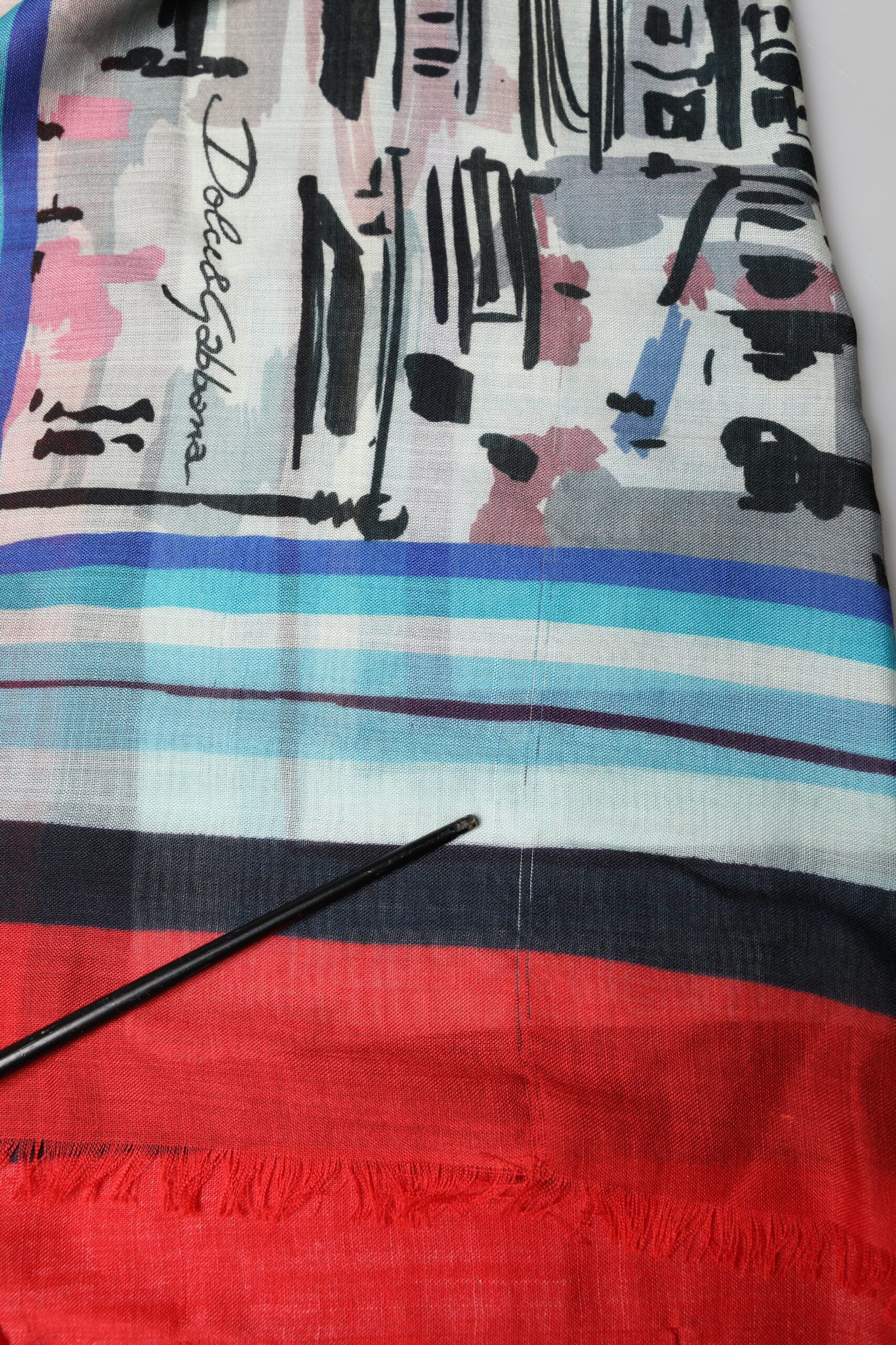 Milano Print Cashmere 134cm x 130cm Men Men's Scarf (Pre-Owned) - Dolce & Gabbana - Modalova